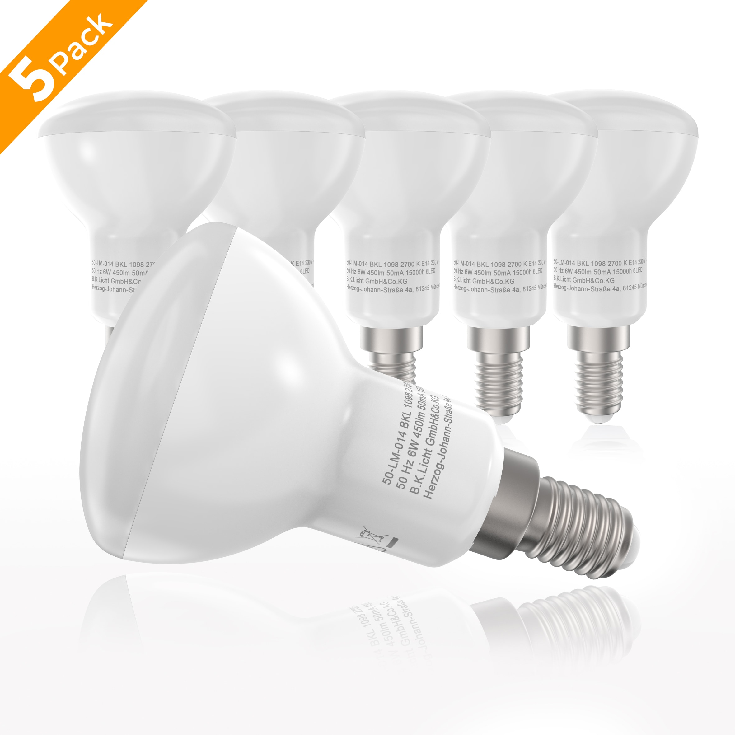 B.K.Licht LED lemputės E14 5 St. Warmweiß LED-La...