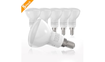 LED-Leuchtmittel, E14, 5 St., Warmweiß, LED-Lampe Glühbirne 6 Watt 450 Lumen 2.700...