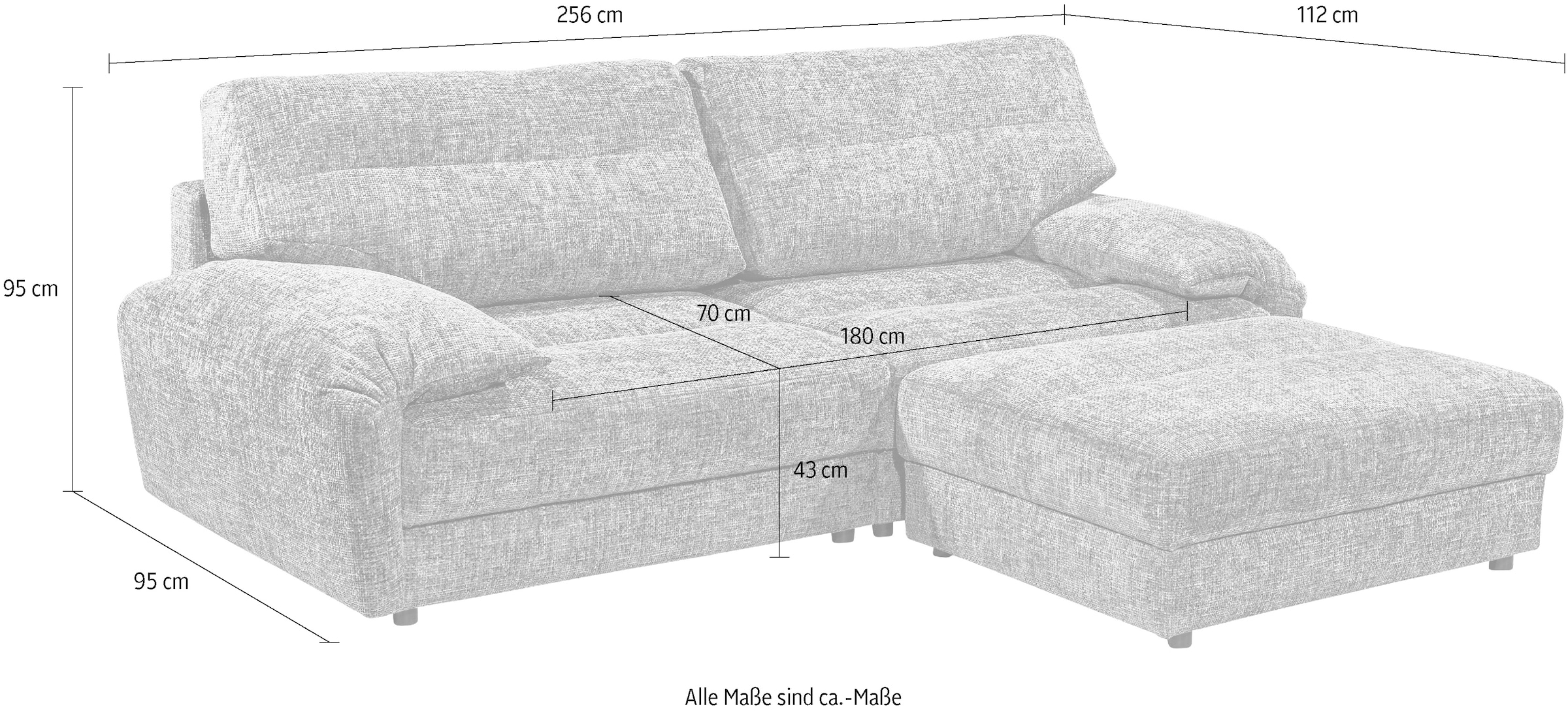 ED EXCITING DESIGN 3-Sitzer »Princeton«, Big-Sofa