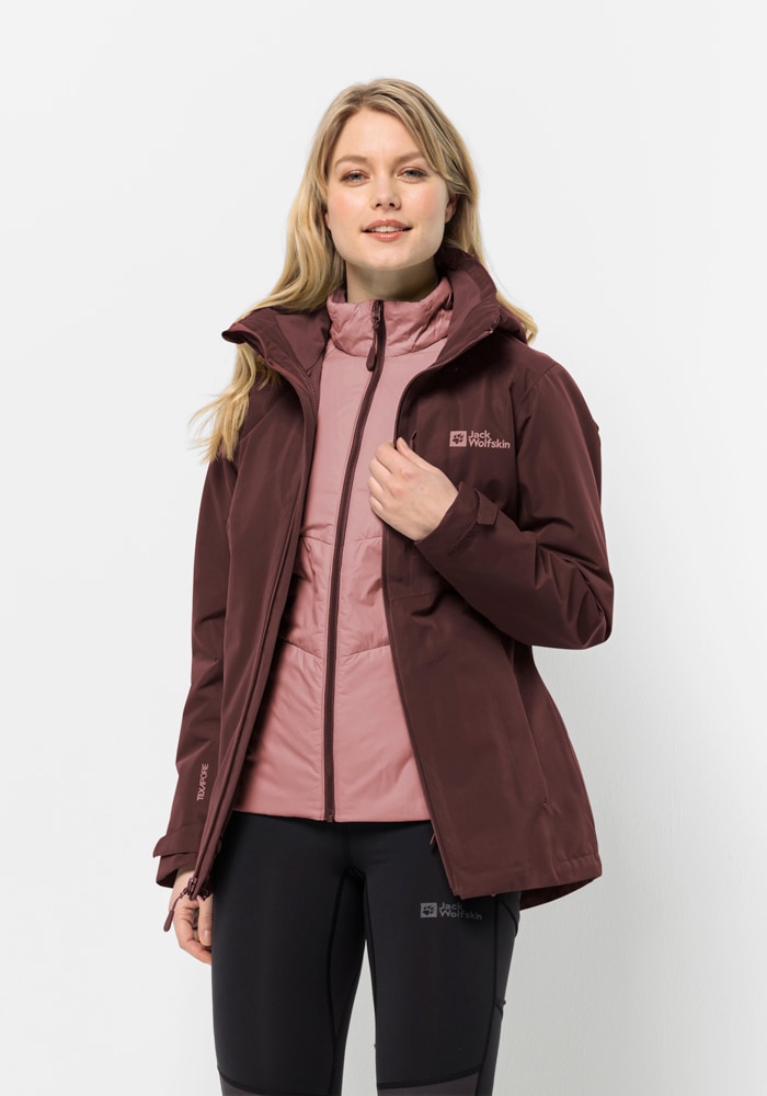 Jack Wolfskin 3-in-1-Funktionsjacke "BERGLAND 3IN1 JKT W", mit Kapuze