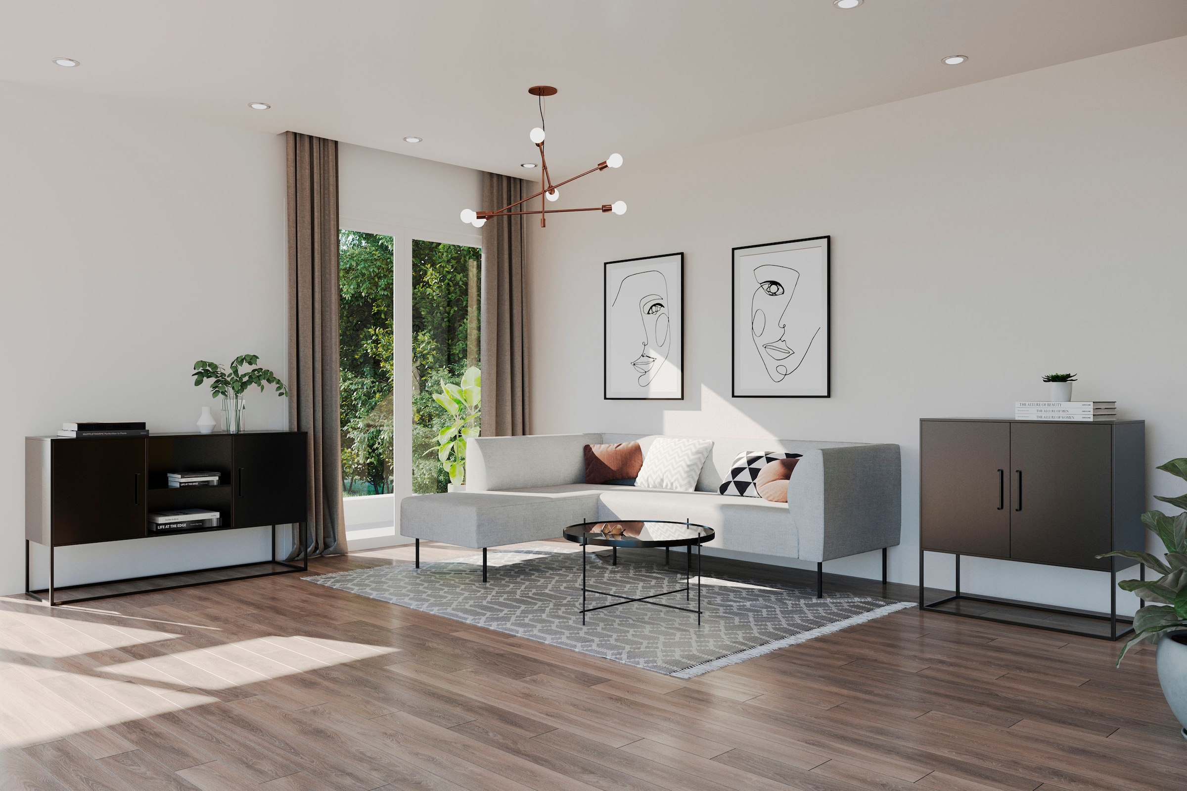 Homexperts Kommode »Rich«, designorientiertes Metallmöbel als Kommode oder TV Board nutzbar