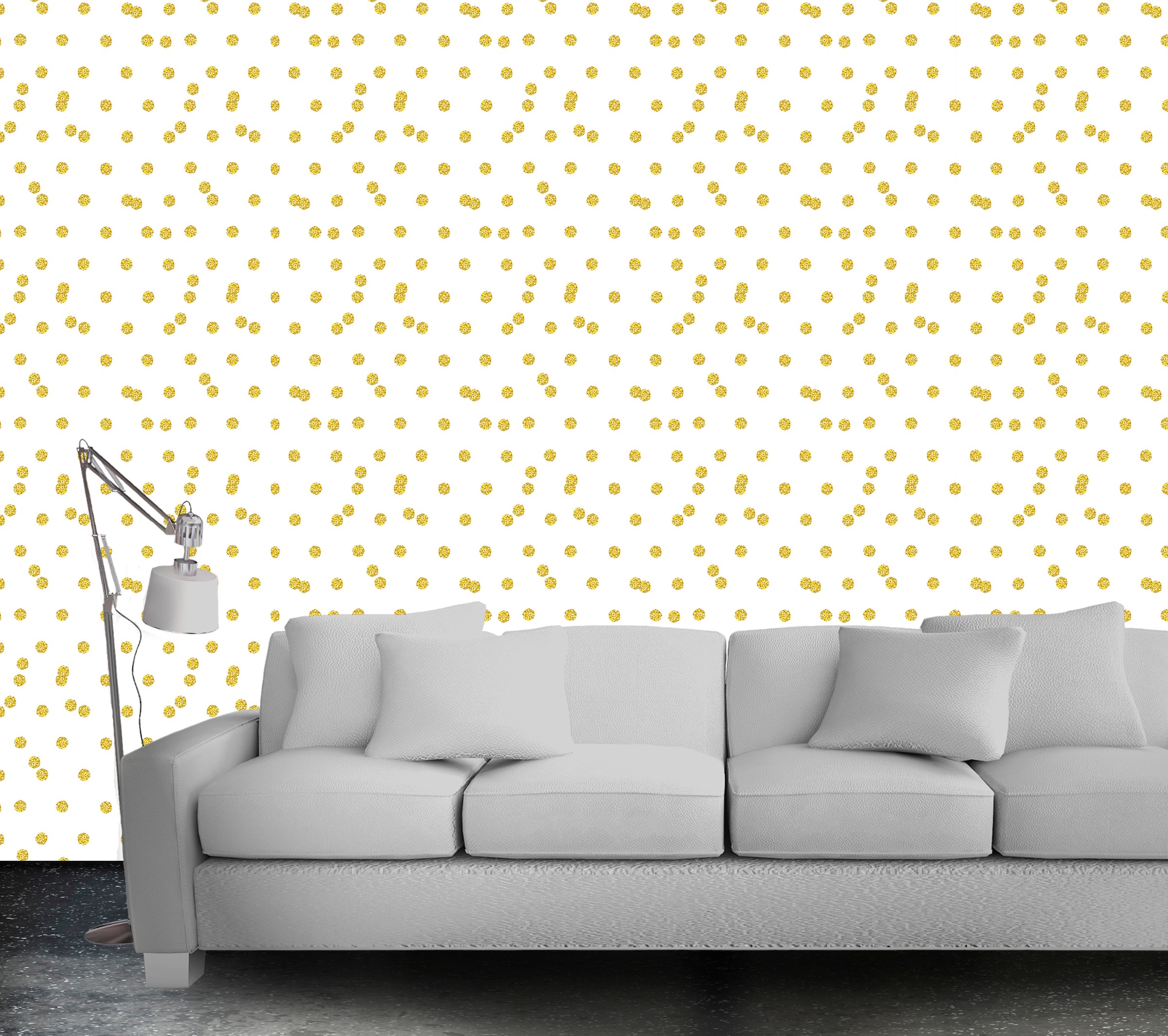 queence Vinyltapete »Eamai«, bedruckt-Motiv-gemustert-3D-Optik-gepunktet, 90x250cm, selbstklebend, kinderleichte Anbringung, Sticker
