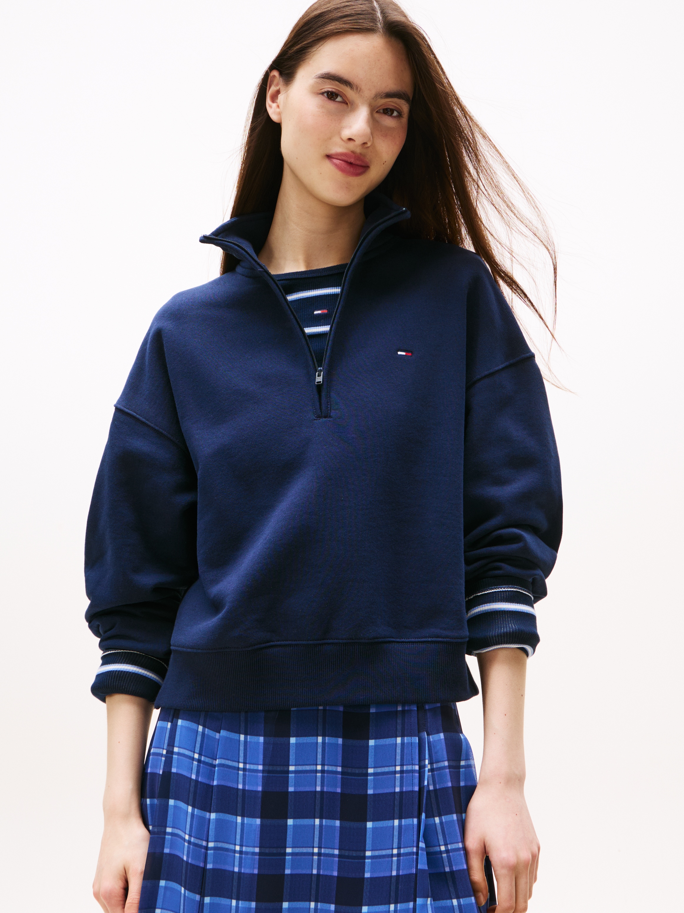 Tommy Jeans Sweatshirt "TJW BXY S-FLAG 1/4 ZIP" günstig online kaufen