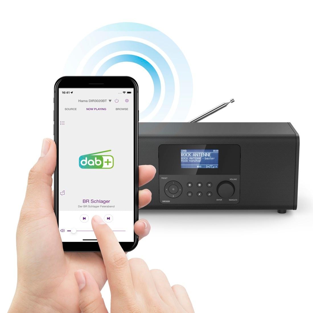 Hama Digitalradio (DAB+) »DAB/DAB+ Internet Radio, Digitalradio mit  Bluetooth DIR3020BT«, (WLAN 6 W) | BAUR