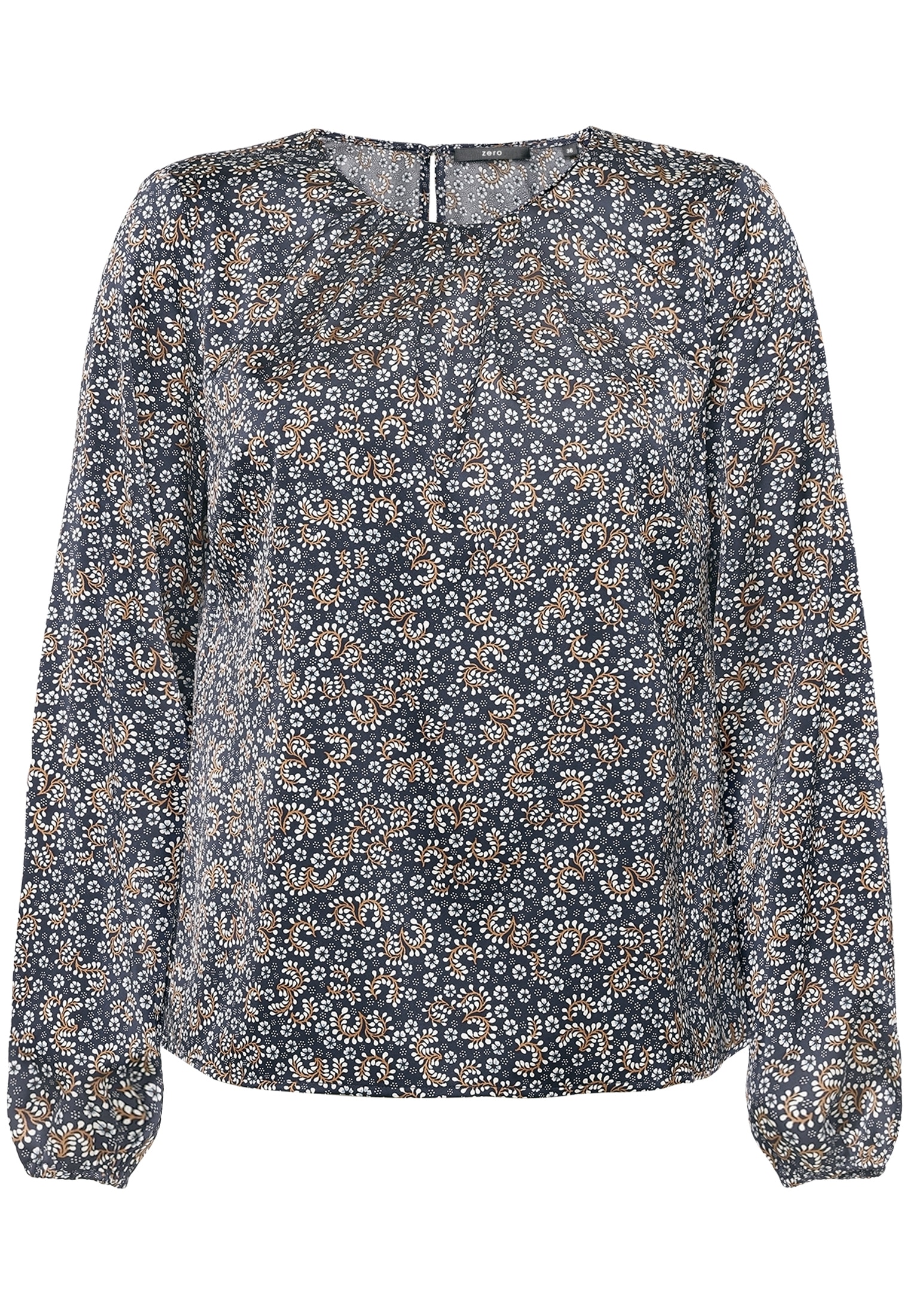 Zero Satinbluse »Damen langarm mit Blumen«