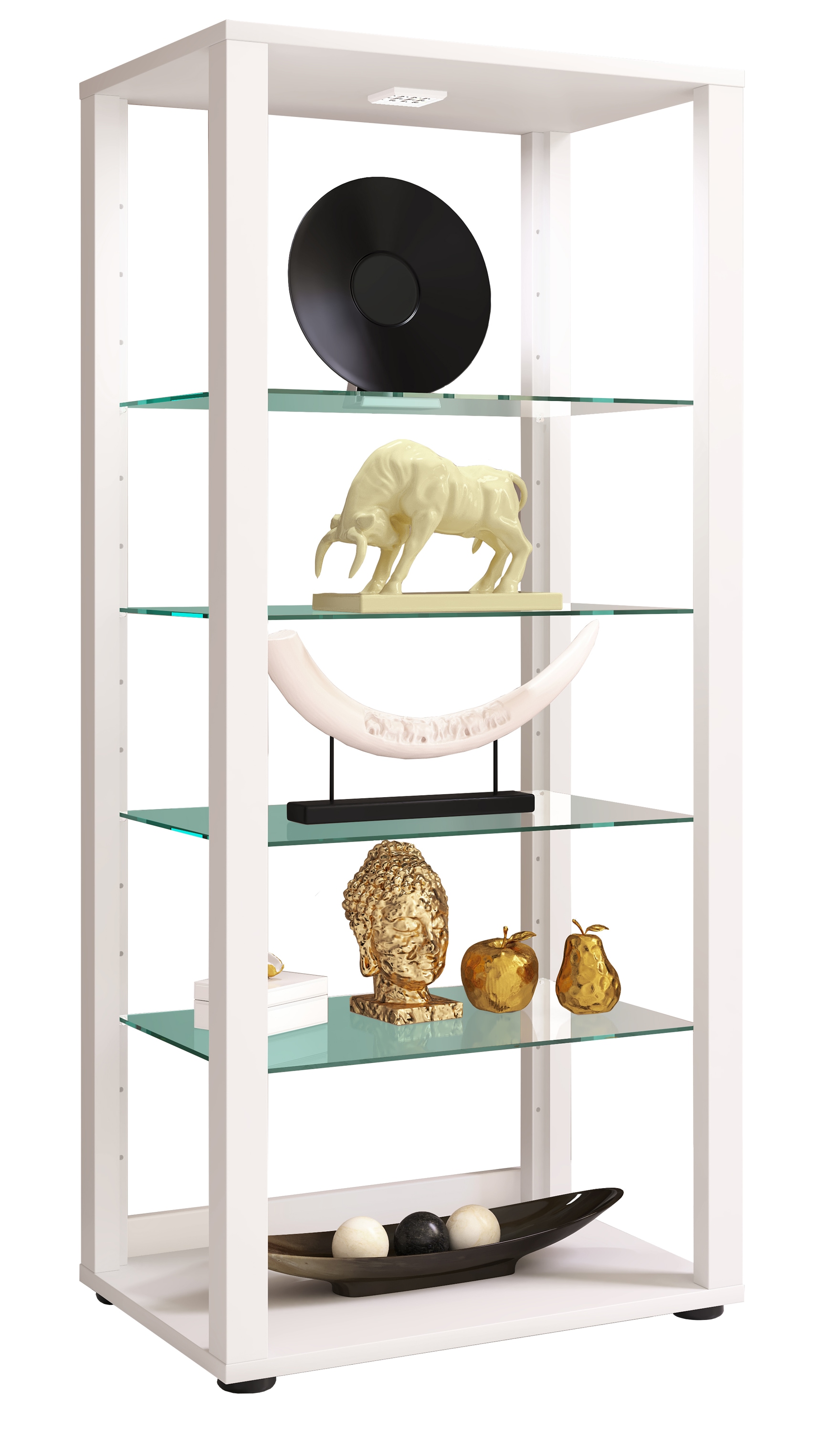 VCM Standvitrine "Holz Glas Stand Vitrine Sammelvitrine Glasol lV" 1 Stk. tlg.