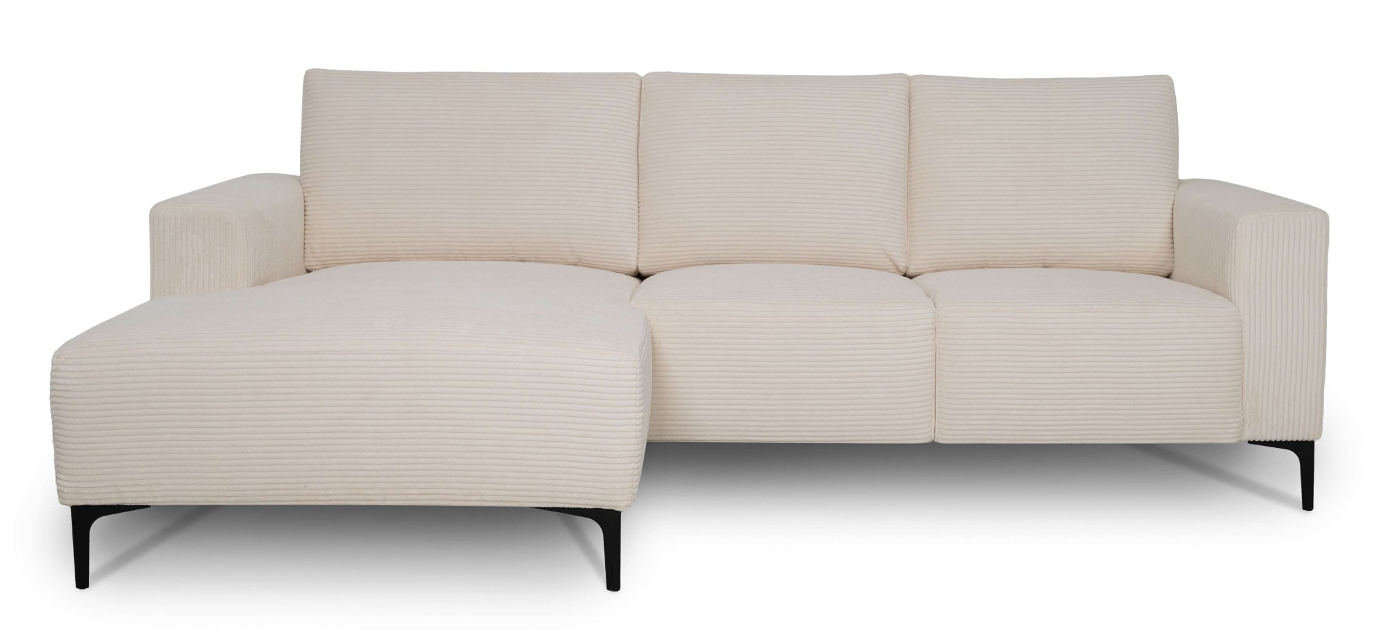 Home affaire Ecksofa »Tournon L-Form, Breite 232 cm, Breitcord« Designsofa im nordischen Stil, Wellenunterfederung, Metallfüße