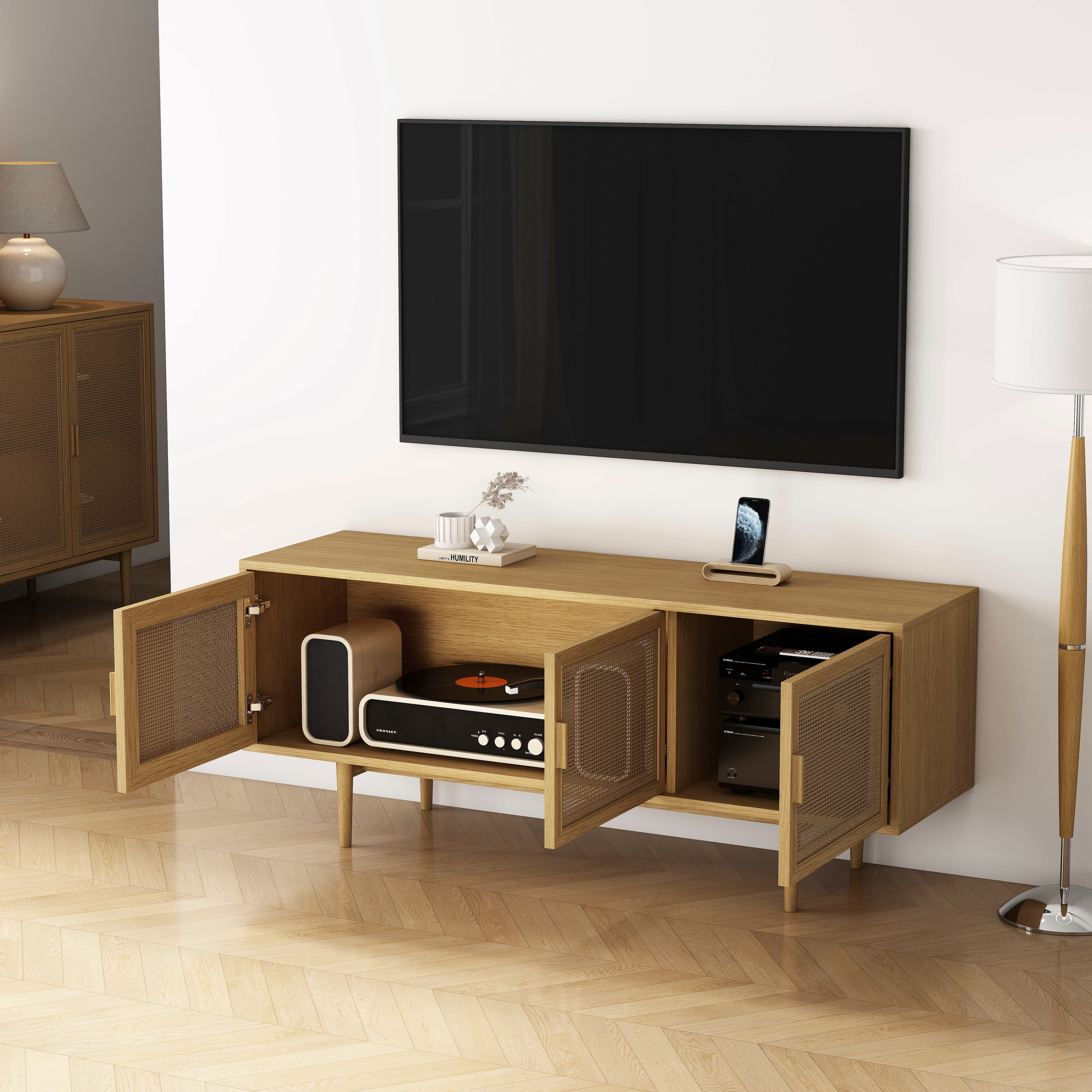 OTTO home TV-Schrank »Lorelia« in moderner Rattan Optik, Lowboard