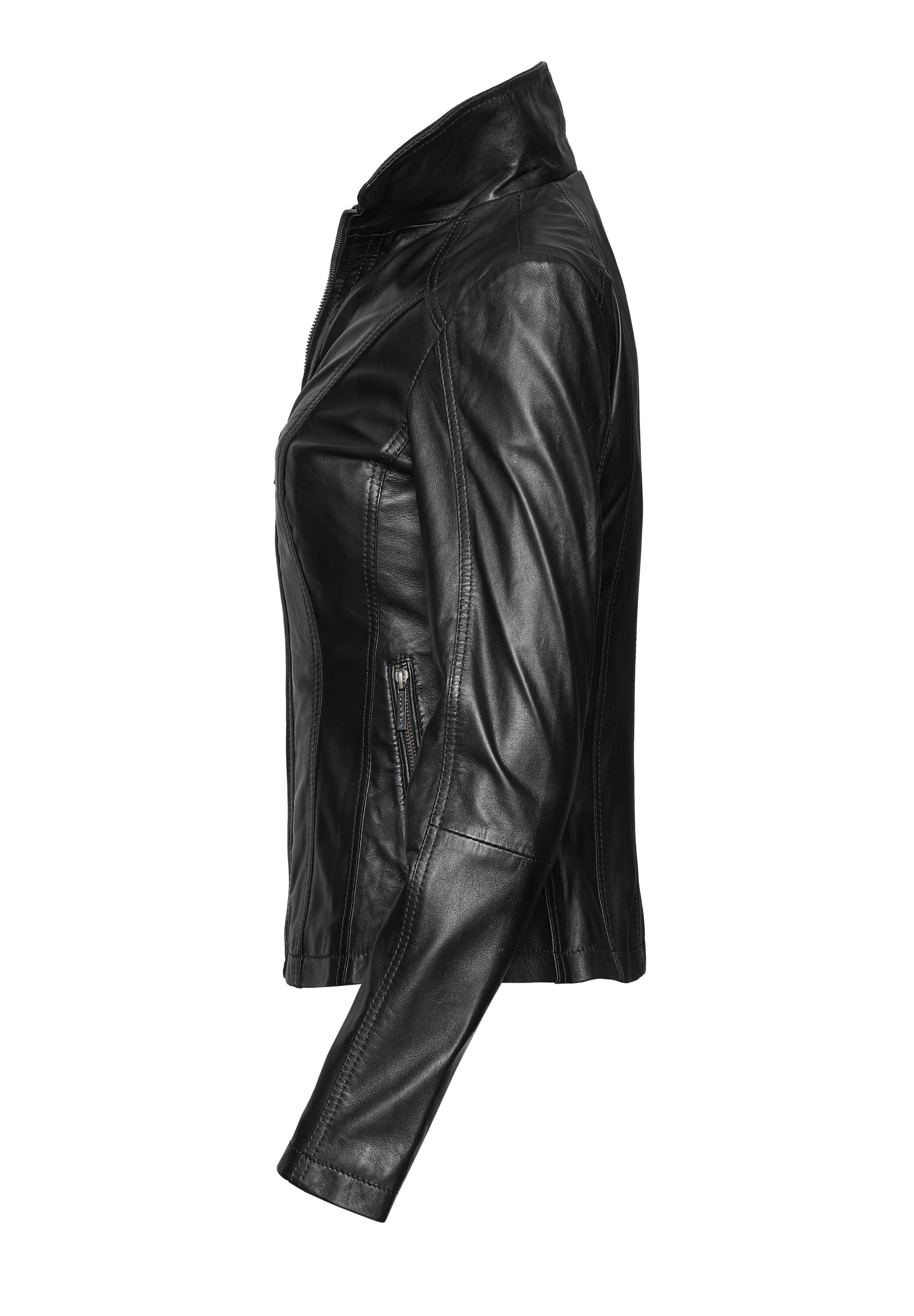 bugatti Lederjacke »bugatti Lederjacke« ohne Kapuze mit Umlegekragen