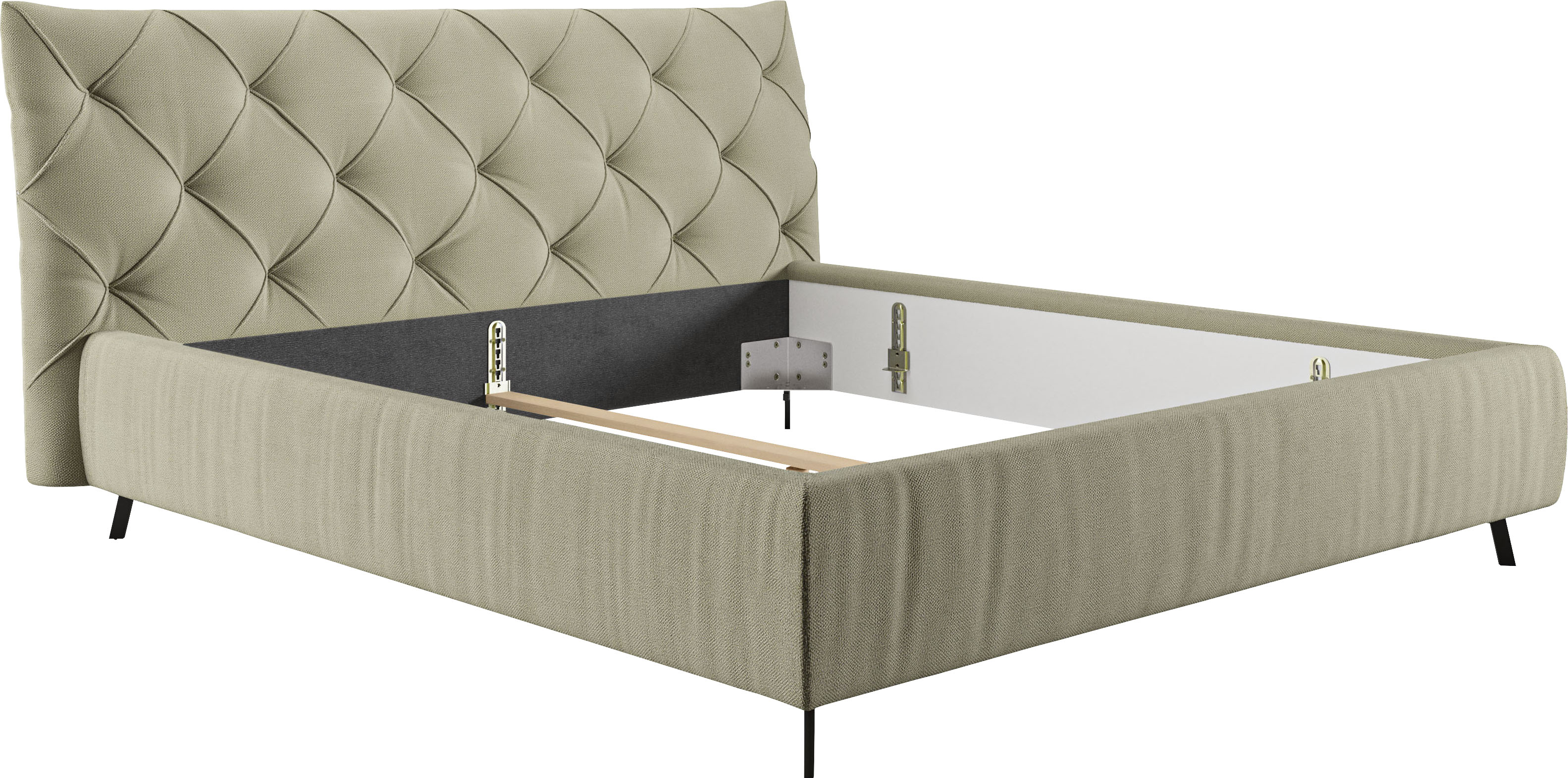 Thumbnail - Home affaire Polsterbett "Elloree, in 4 Breiten bis 200cm, auch in Leder" Kopfteilhöhe 105 cm, belastbar bis 280 kg, auc...