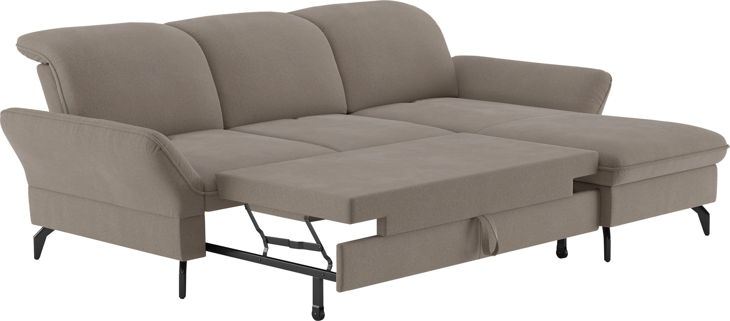 sit&more Ecksofa »Leandro L-Form«, Wahlweise mit Bett-, Kopfteil - und Armlehnfunktion, sowie Bettkasten