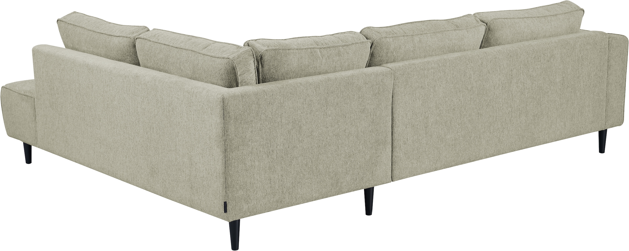 Places of Style Ecksofa »Fumone, Lederoptik oder Soft-Touch Chenille«, Breite 260, mit schwarzen Massivholzfüßen