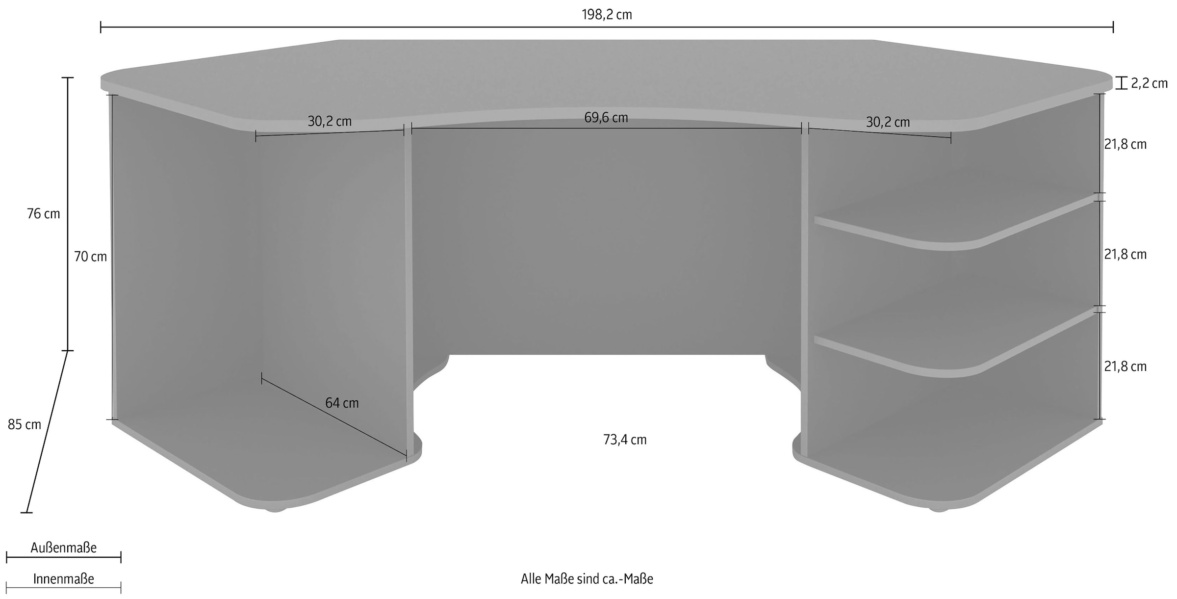 Homexperts Büromöbel-Set »Tron«, (Spar-Set, 2 tlg.), Gaming-Set bestehend aus Gamingtisch Tron und Gamingchair Manta