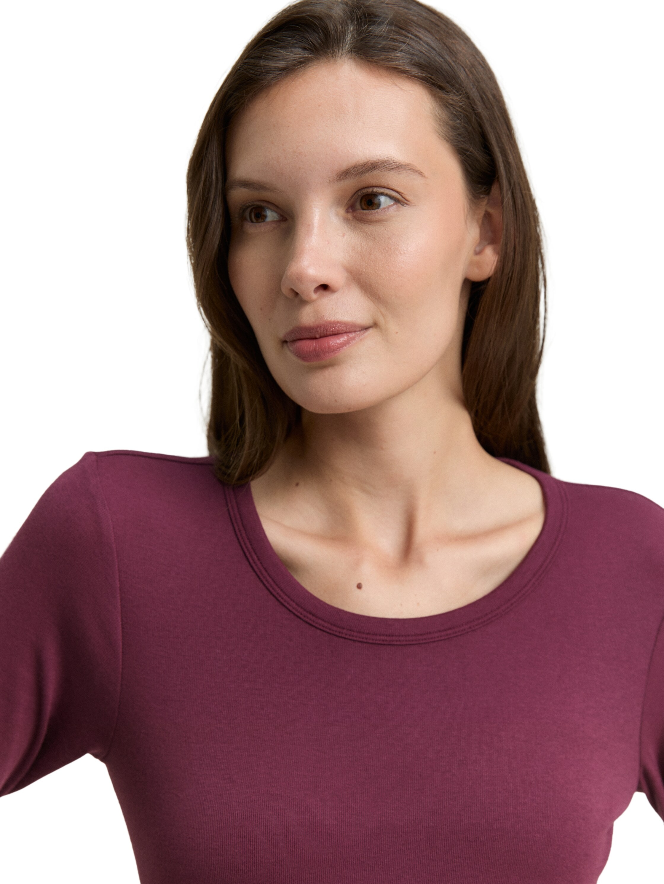 TOM TAILOR Langarmshirt, mit Rundhalsausschnitt und Stretch