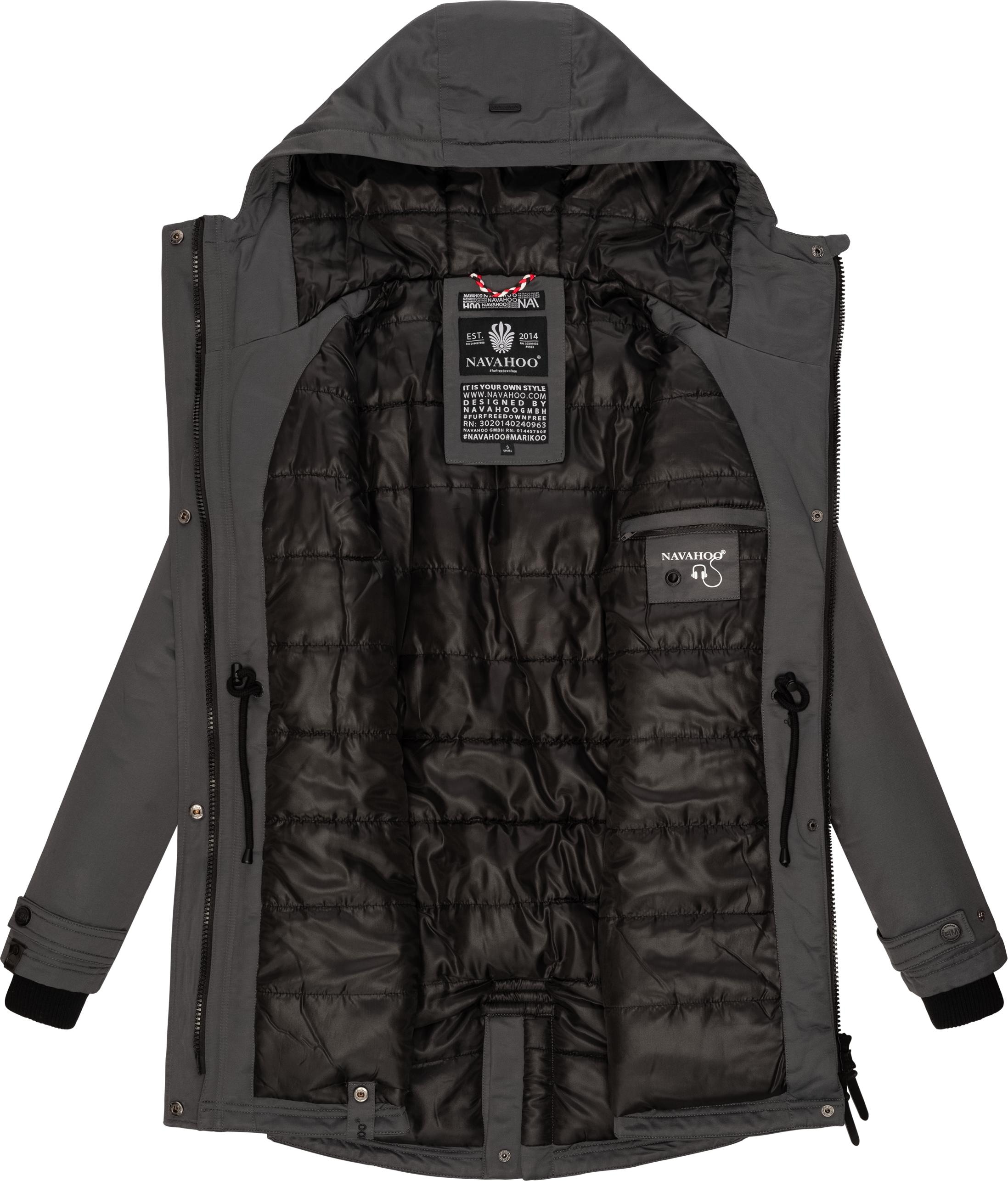 Navahoo Wintermantel »Avrille II«, sportlicher Damen Winter Kurzmantel mit großer Kapuze