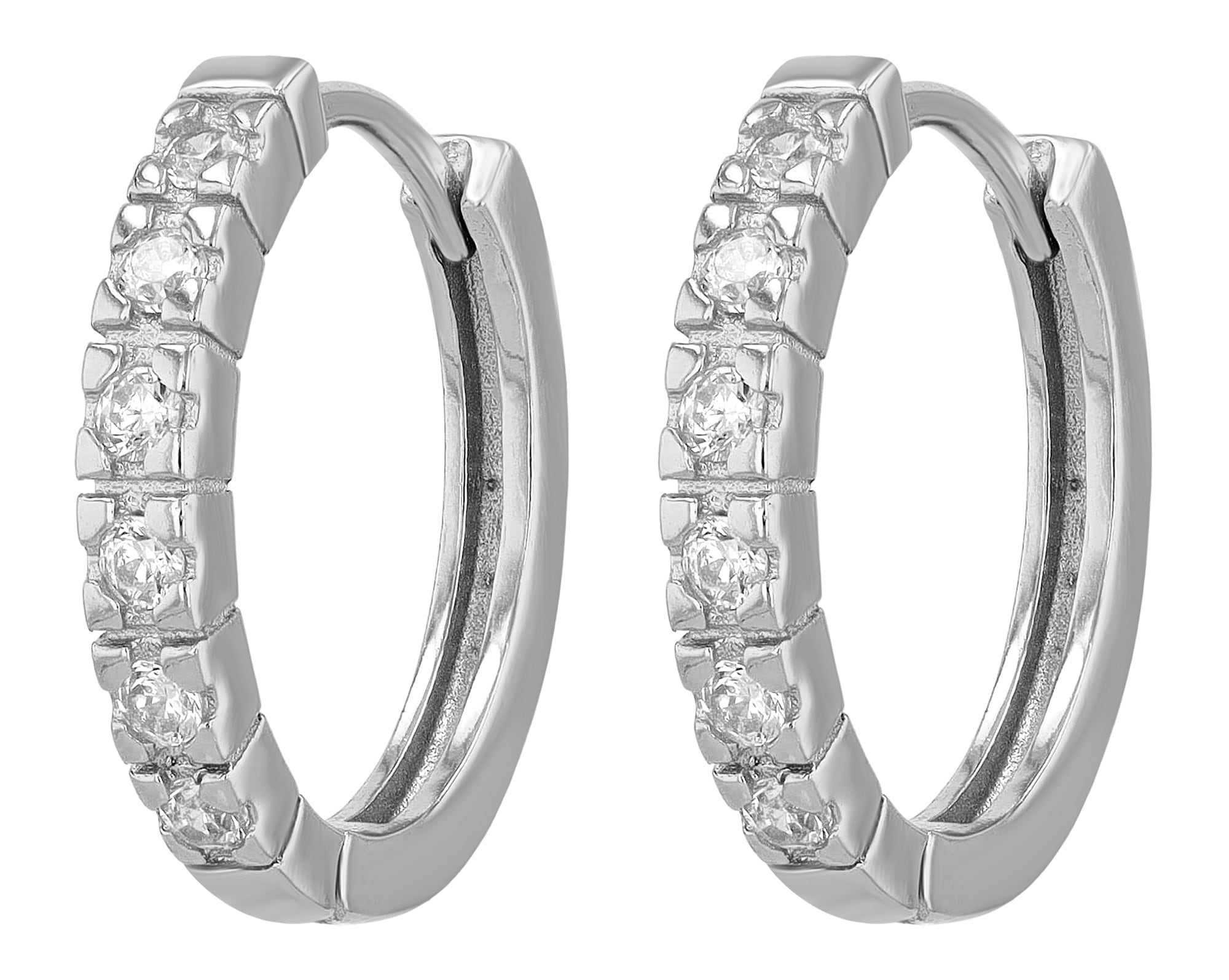 Adelia´s Paar Creolen »925 Silber Ohrringe Creolen mit funkelnden Zirkonia« silberfarben