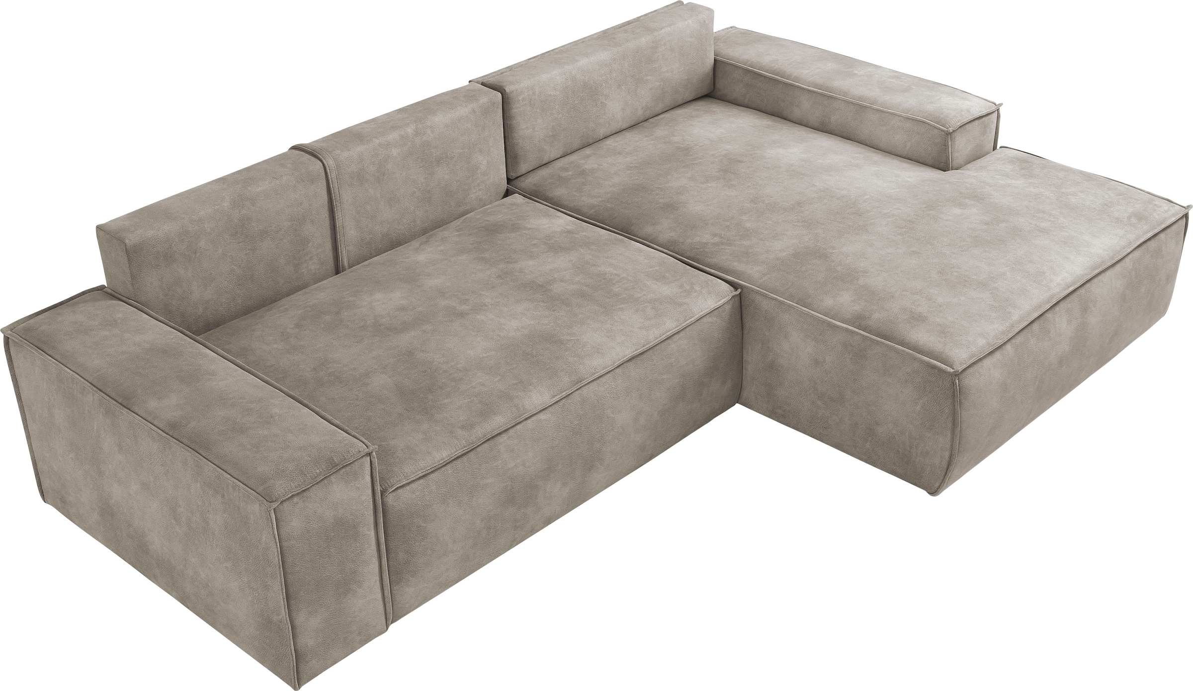 Home affaire Ecksofa SHERWOOD Schlafsofa 267 cm, L-Form, Schlaffunktion mit Bettkasten (210x136 cm), Cord, Vintage, Samtvelours