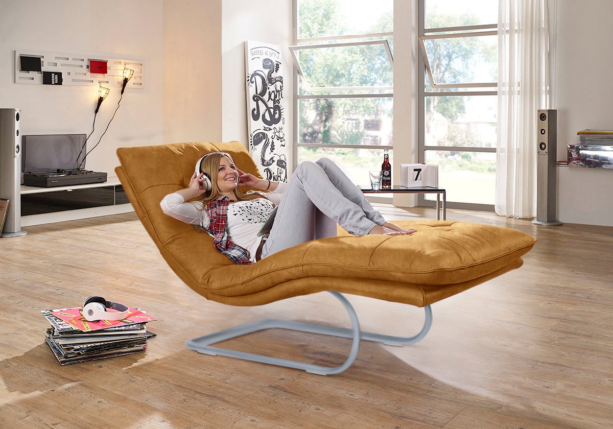 W.SCHILLIG Relaxliege »daily dreams«, in Waffelkissen-Optik, wahlweise mit Motor, silber matt, in 2 Breiten