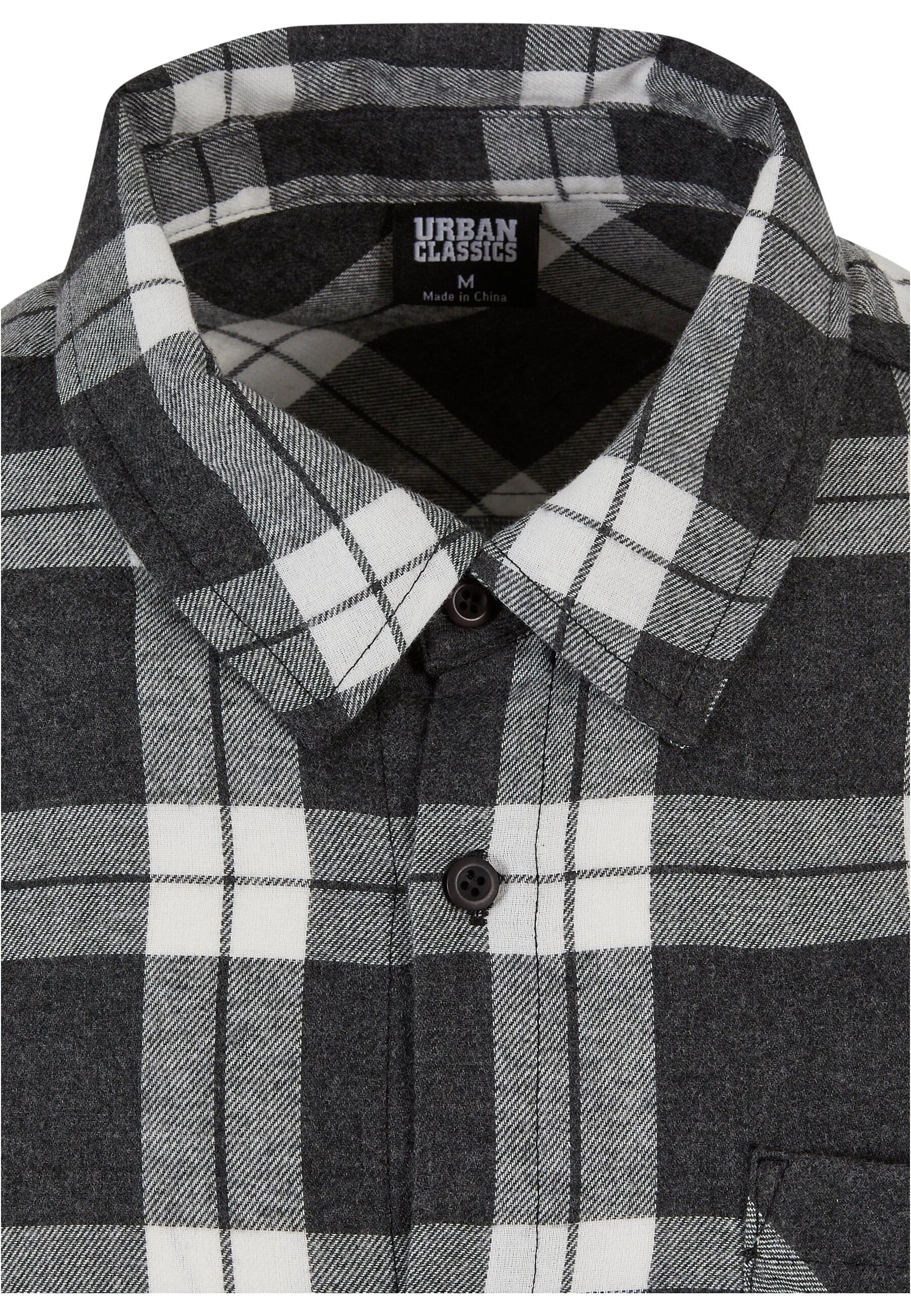 URBAN CLASSICS Langarmshirt »Herren Boxy Dark Checked Shirt«, (1 tlg.)