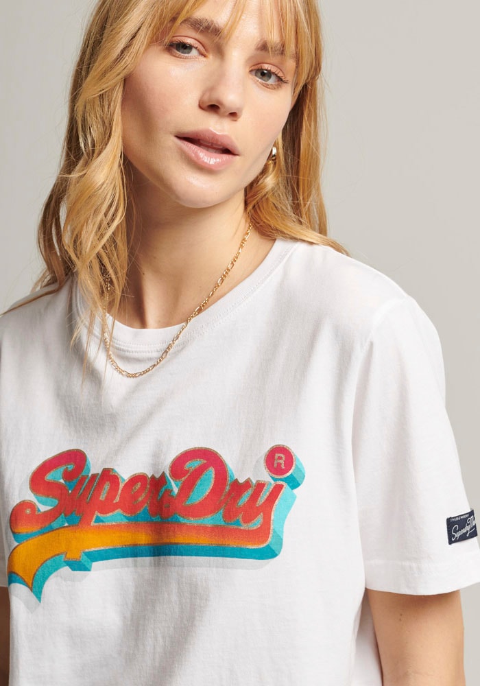 Print-Shirt, mit für | Details Superdry Shirt BAUR kaufen lässiges Metallic