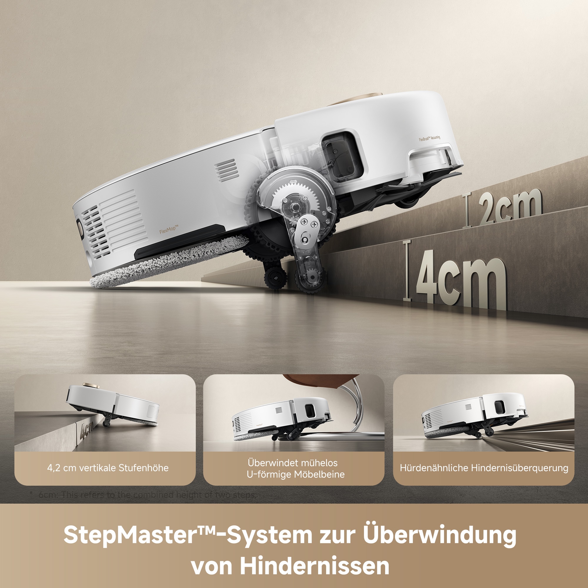 Dreame Nass-Trocken-Saugroboter »MOVA V50 Ultra Complete, mit Wischfunktion«, 24.000Pa Saugkraft, Hindernisüberwindung, 50°C Wischwasser, 180m²