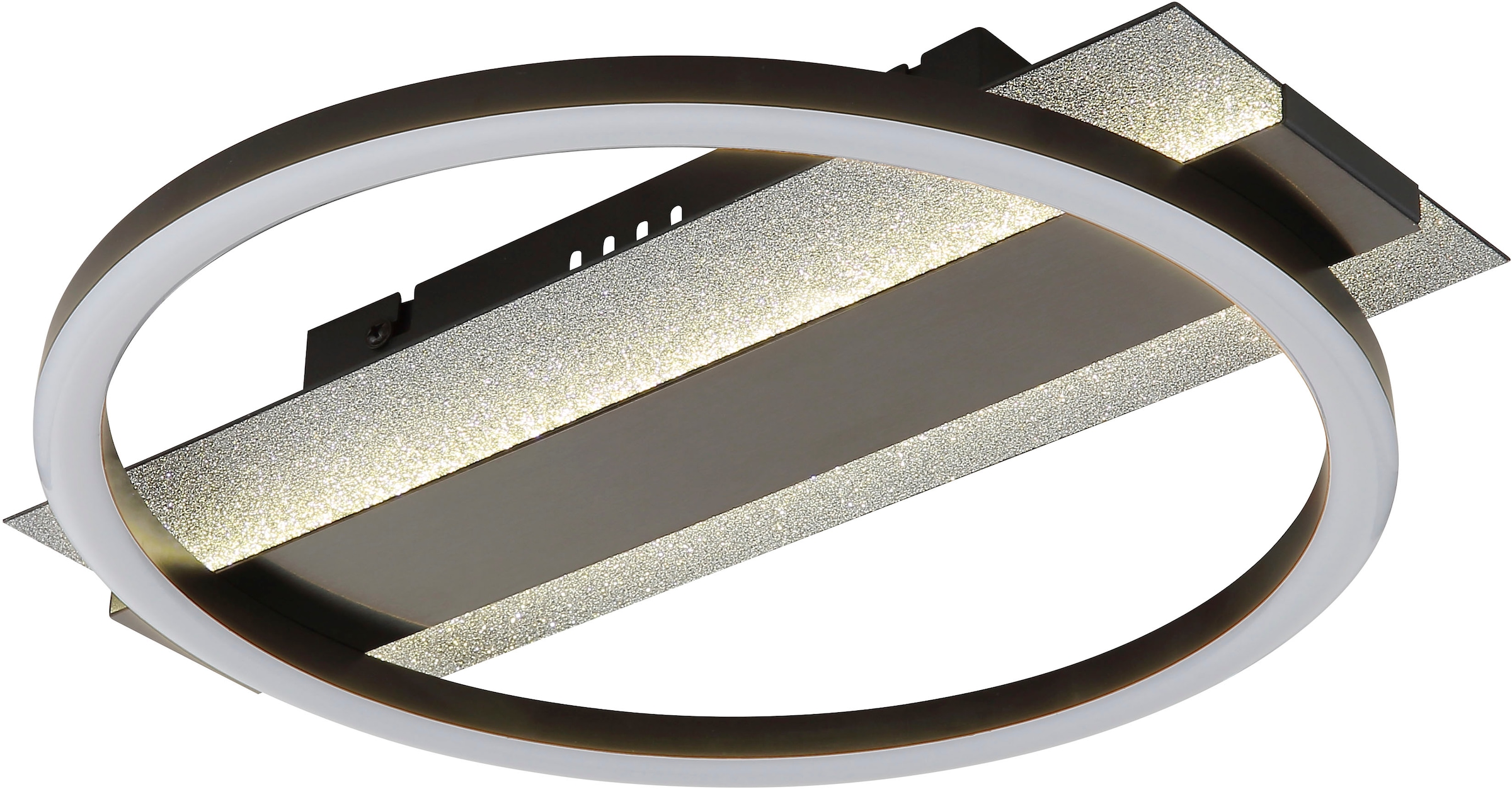 GLOBO LIGHTING Deckenleuchte »NORBERTO« LED-Modul 1 Stk. Warmweiß Deckenleuchte schwarz/silber, dimmbar, Memory, 3 Stufen Ringe