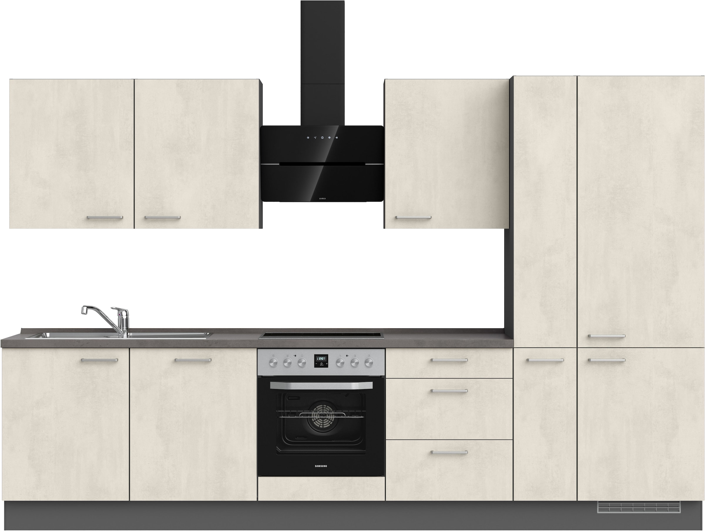 nobilia ""Riva II", NEU: individuell anpassbar mit gratis Profi-Beratung" vormontiert, Breite 330 cm, Ausrichtung wählbar, wahlw. mit E-Geräten