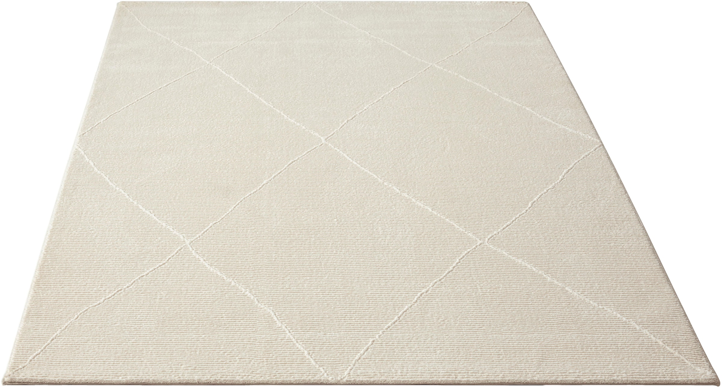merinos Teppich recyceltem Hoch »Sign BAUR Raute, Polyester, 1903«, Tief Wohnzimmer 100% | rechteckig, kaufen Struktur