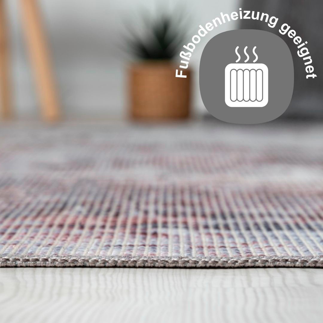Myflair Möbel & Accessoires Teppich »Kollektion Avery«, rechteckig, 2 mm Höhe, Flachgewebe, waschbar bis 30 Grad, besonders weich durch Microfaser, ideal im Wohnzimmer, Schlafzimmer, Esszimmer & Küche, Indoor & Outdoor geeignet