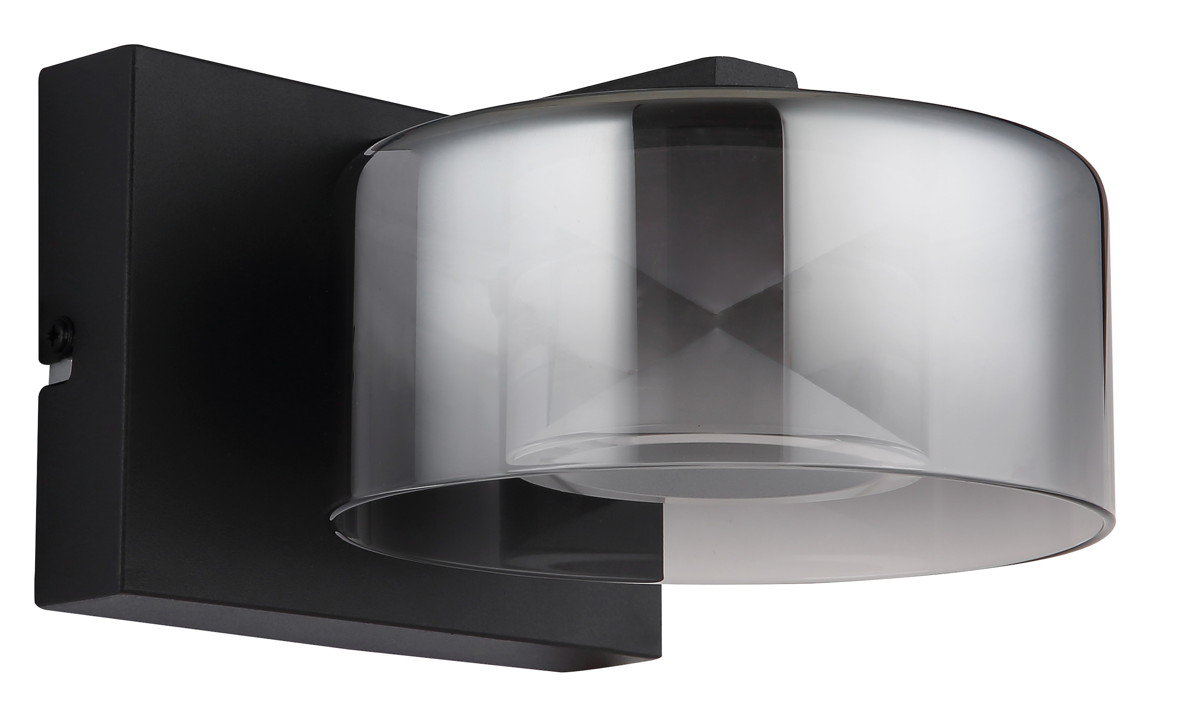 GLOBO LIGHTING LED Wandleuchte »BELINDA«, Leuchtmittel LED-Modul | LED fest integriert, Wandlampe/Glas rauchfarben/4000K/Flur/schwarz