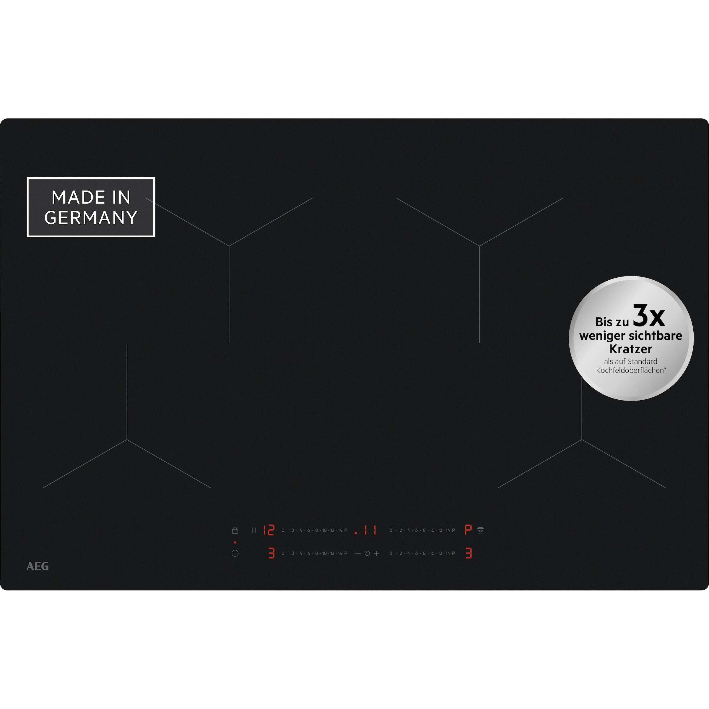 AEG Induktions-Kochfeld "TO841A0FIT" Bis zu 3x weniger sichtbare Kratzer – Made in Germany