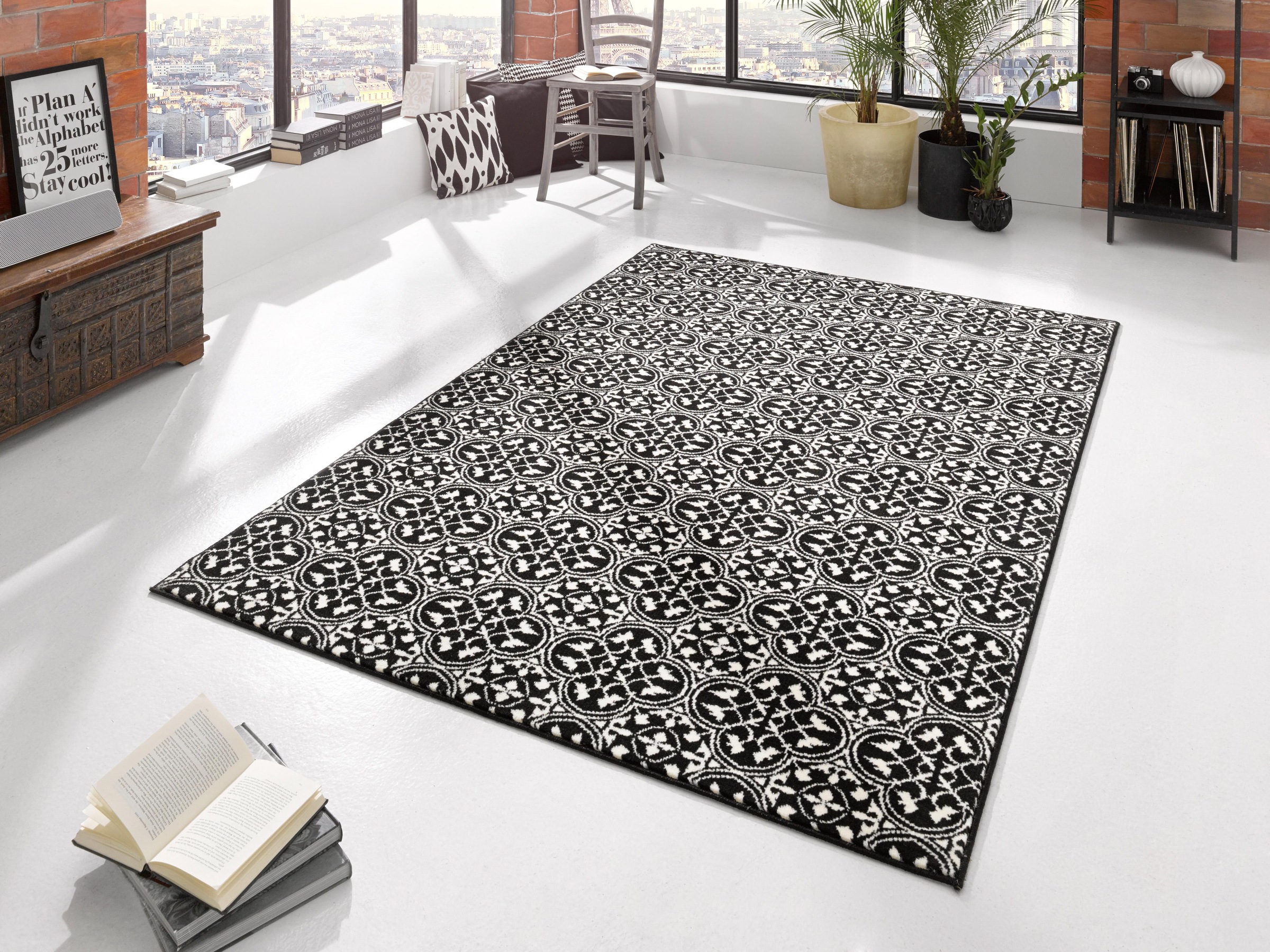 HANSE Home Teppich »Pattern«, rechteckig, 9 mm Höhe, Kurzflor, Mediterran, Fliesen Optik, Robust, Pflegeleicht, Gekettelt