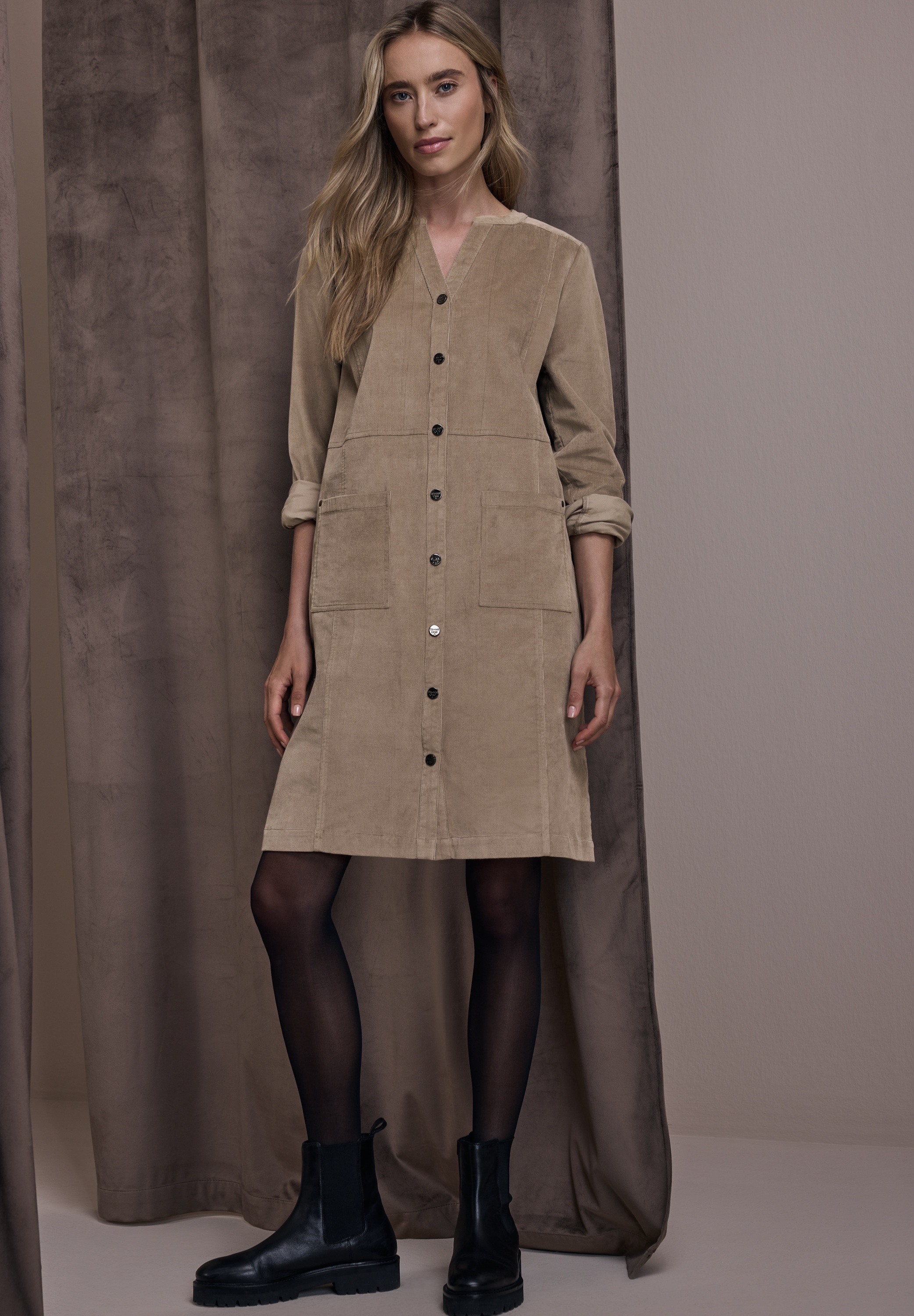 STREET ONE Midikleid Eingrifftaschen knielang