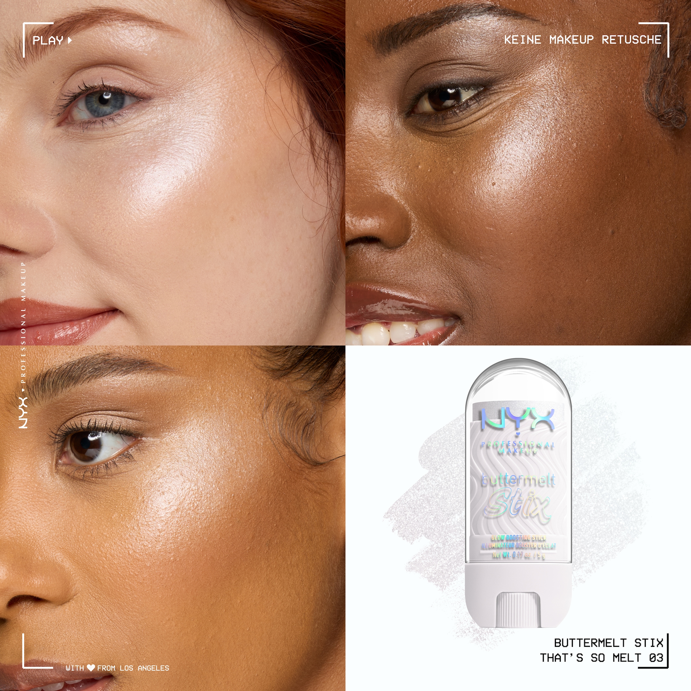 NYX PROFESSIONAL MAKEUP Highlighter »BUTTERMELT STIX GLOW BOOSTING HIGHLIGHTER STICK« mit Cupuaçu- und Kokosnussbutter, für einen ultimativen Glow