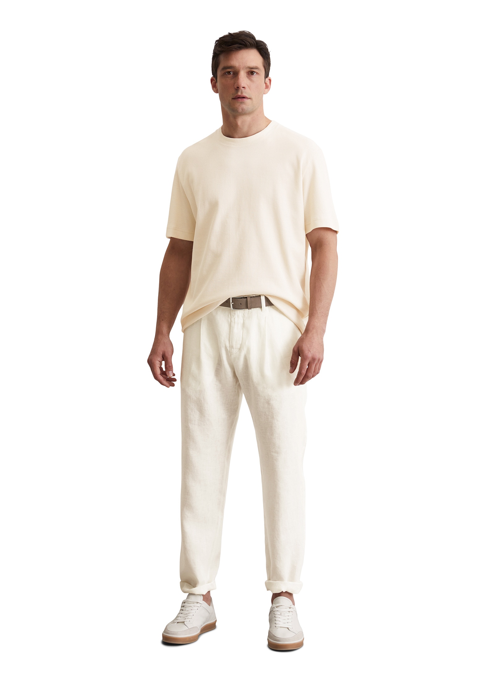 Marc O'Polo T-Shirt »mit feiner Waffelstruktur«