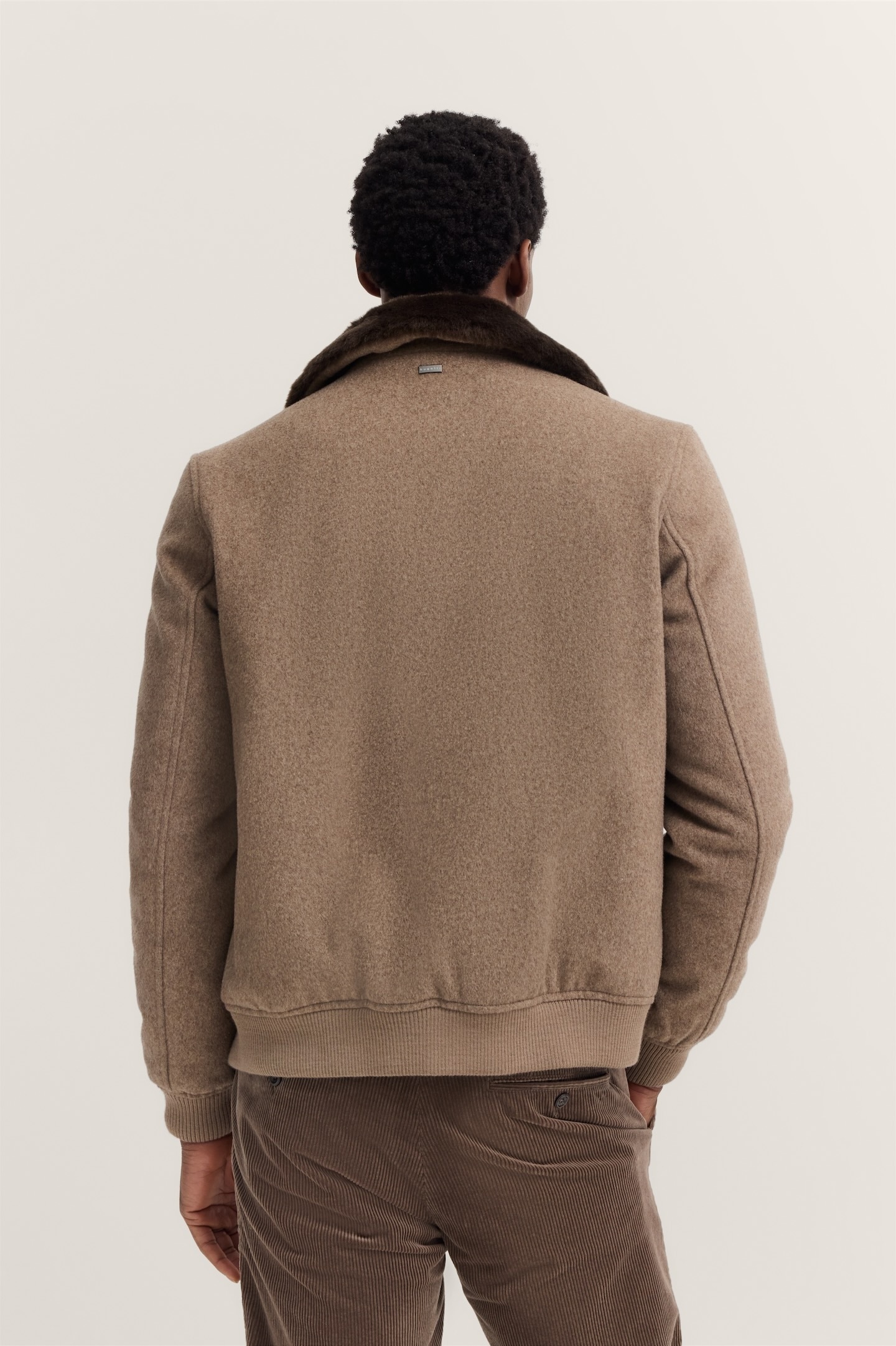 bugatti Wolljacke »Modern Fit«, mit abnehmbarem Kunstfellkragen
