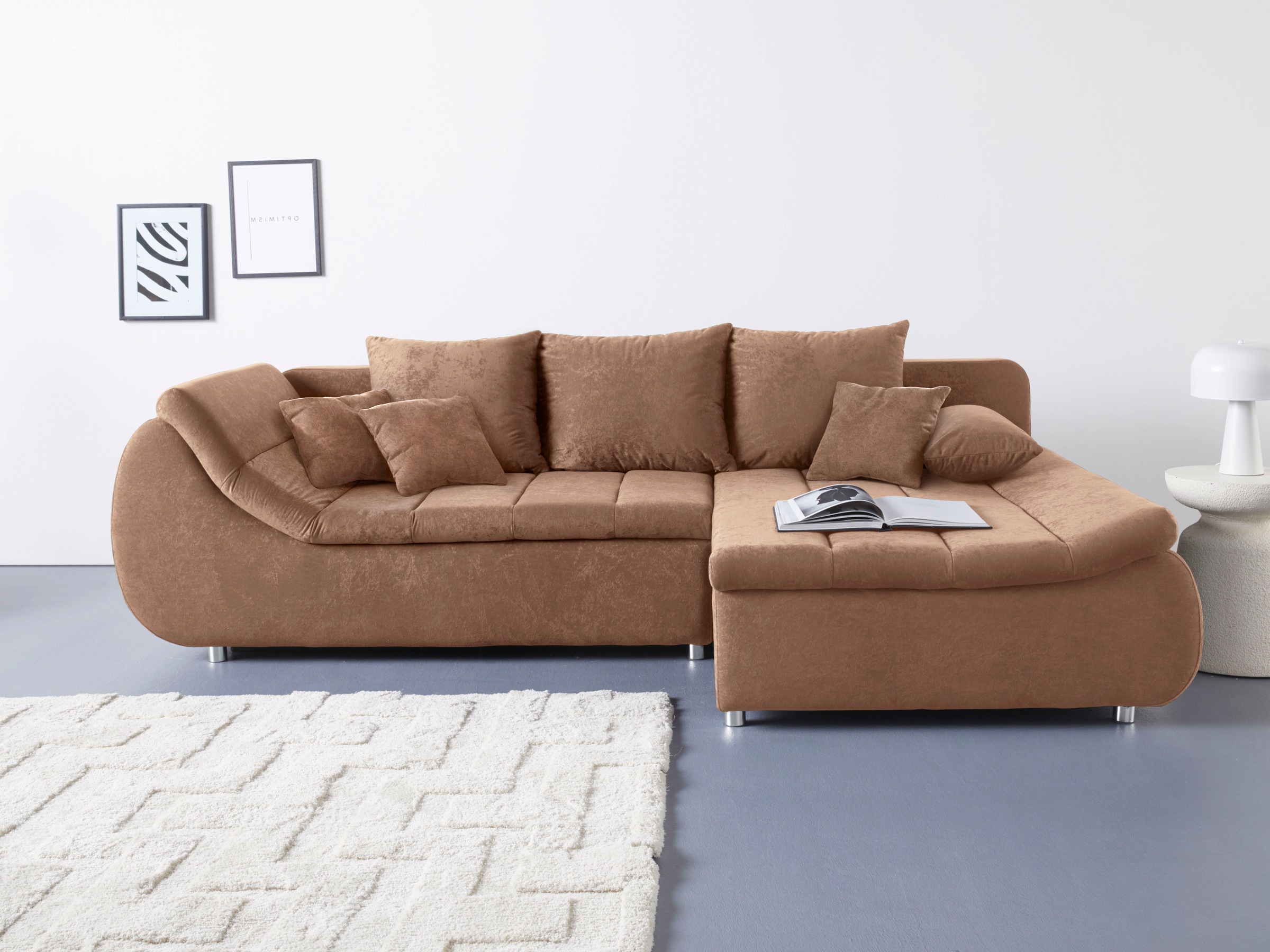 INOSIGN Ecksofa "Imola, elegant und modern, aktuelle Steppung im Sitz, bequ günstig online kaufen