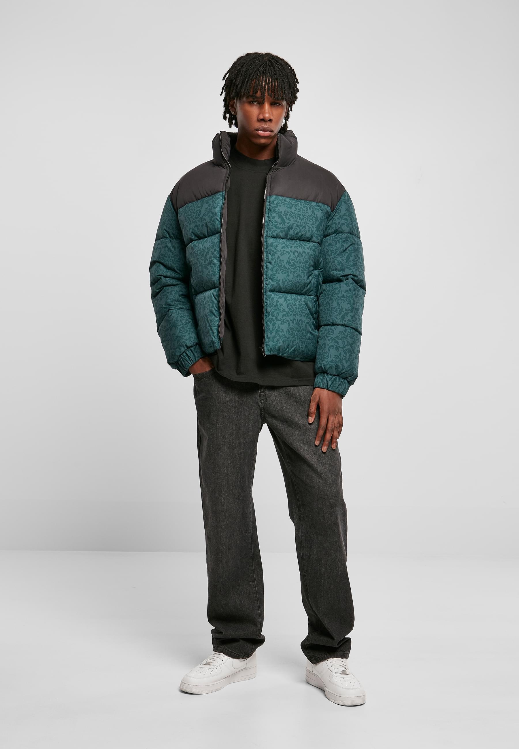 URBAN CLASSICS Winterjacke »Urban Classics Herren AOP Retro Puffer Jacket«, (1 St.), ohne Kapuze