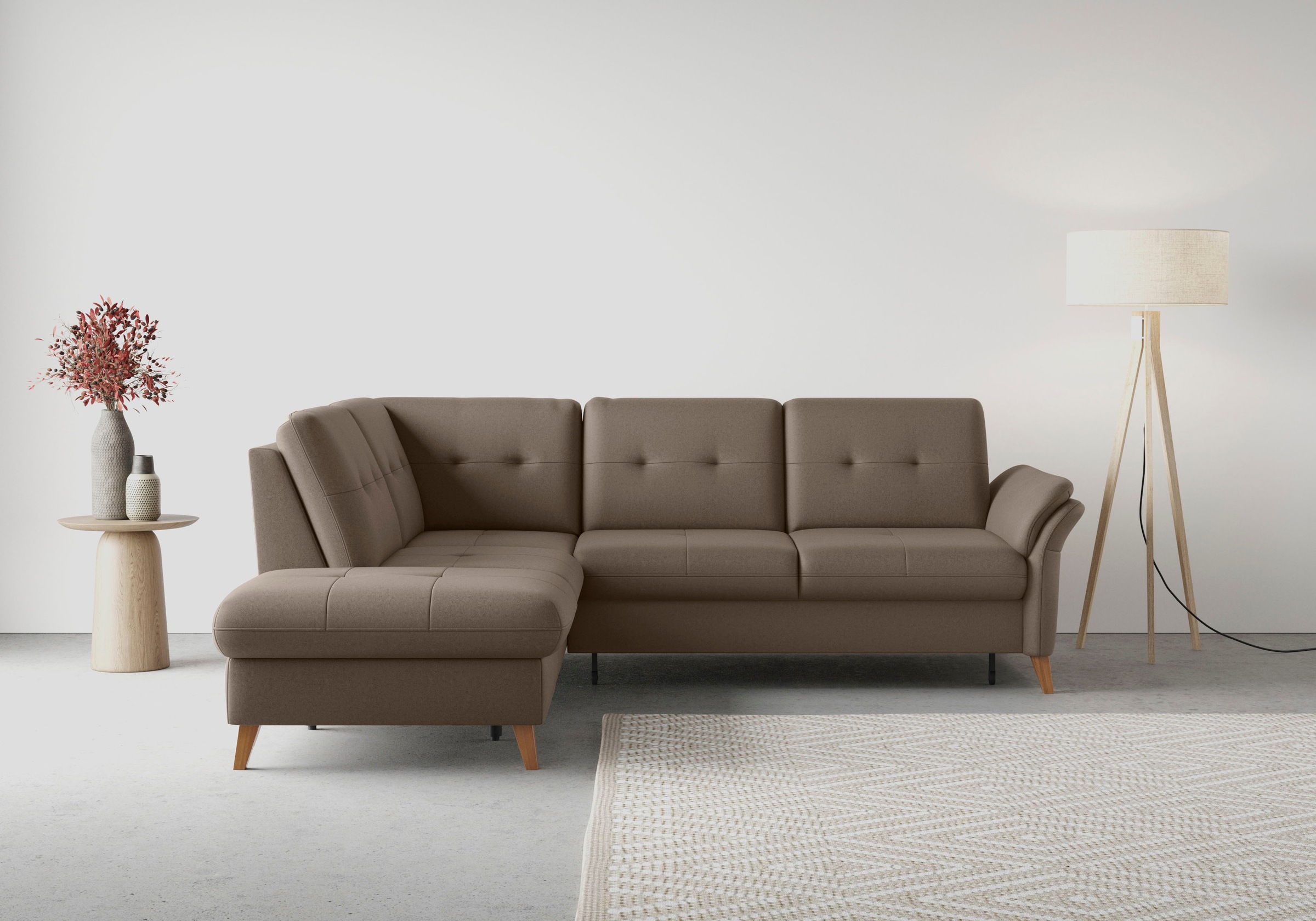 sit&more Ecksofa »Göteborg«, inkl. Sitztiefenverstellung, wahlweise mit Bettfunktion & Bettkasten