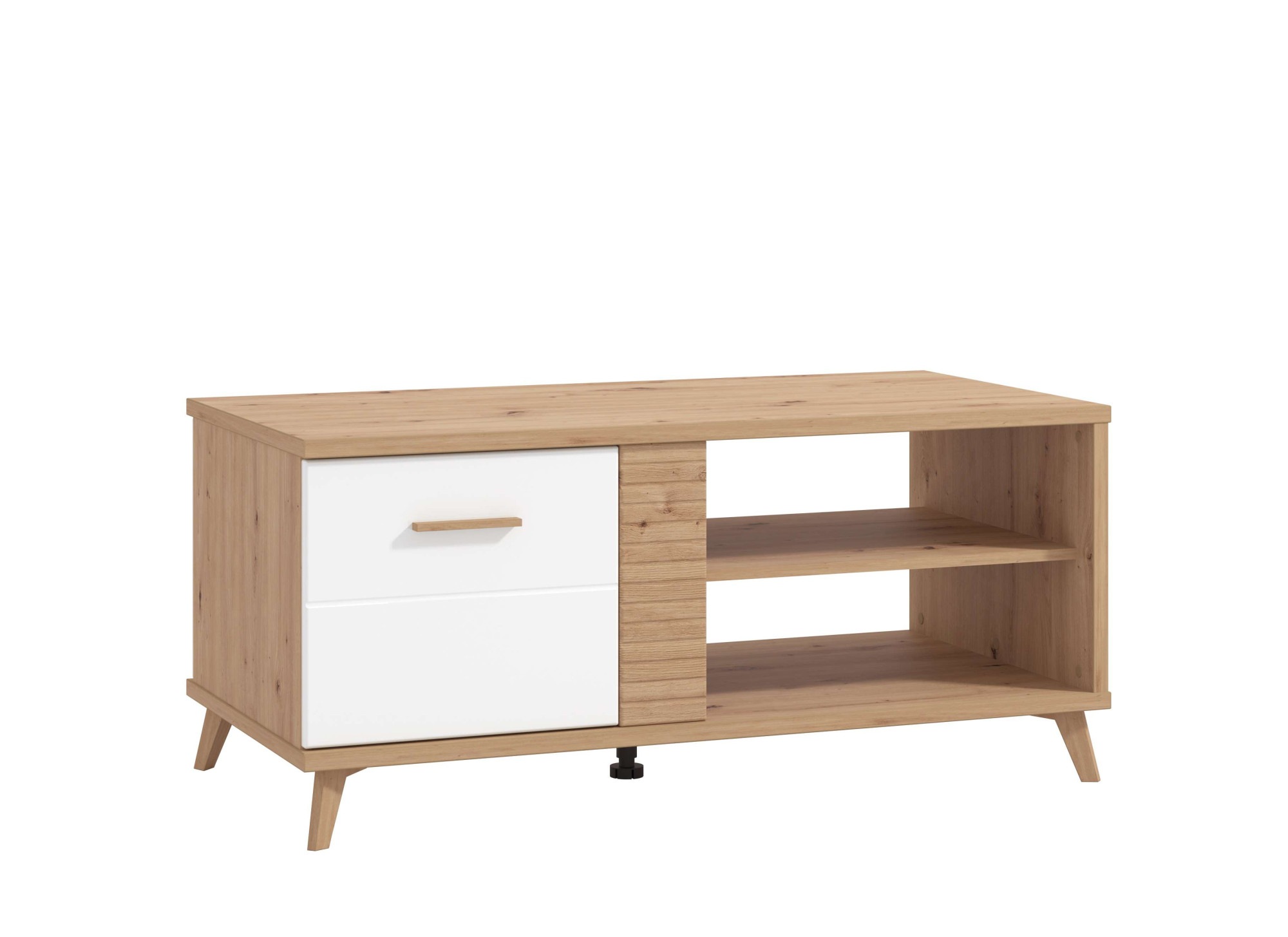 INOSIGN Couchtisch »Bretagna 120 cm, rechteckig, in zeitloser Design«, mit viel Stauraum, Artisan Eiche Dekor mit Segmenten in Weiß