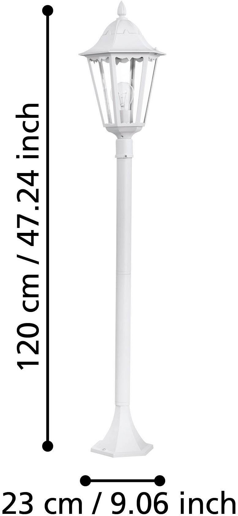 EGLO Stehlampe »Navedo Außen-Stehlmape, Außenlampe, Aluguss und Glas, E27, IP44, Lampe« E27 1 Stk. Stehleuchte - H120 x Ø23 cm - weiß - 1X60W exkl.