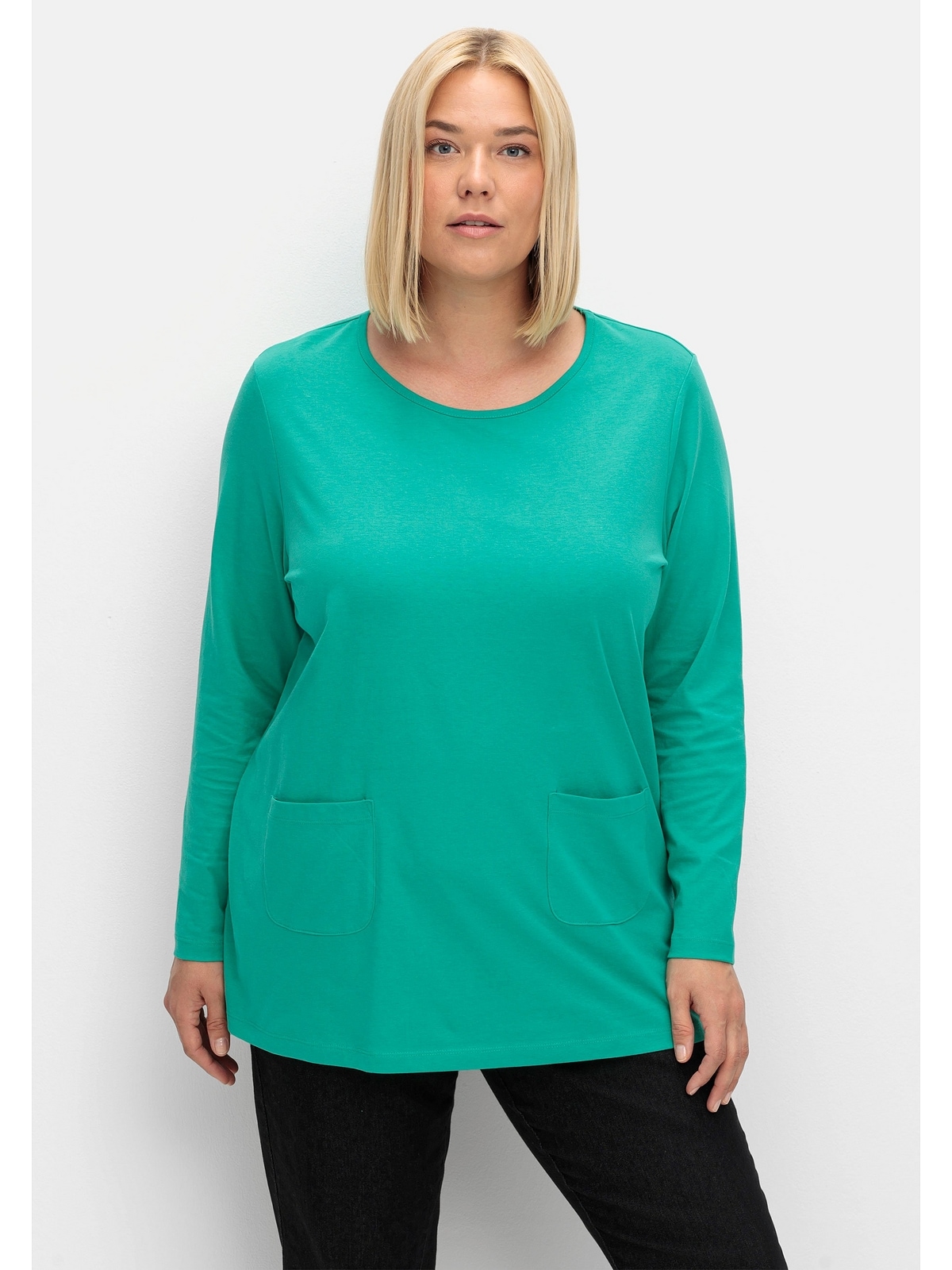 Sheego Longshirt »Große BAUR Taschen aufgesetzten mit online kaufen | Größen«