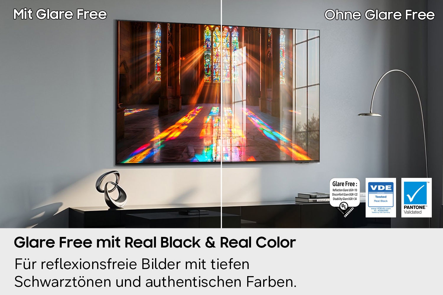 Samsung OLED-Fernseher »GQ65S90HAE« 163 cm/65 ″ Smart-TV Antireflexion mit Glare Free, OLED HDR+, Gaming mit 165Hz, HDMI 2.1