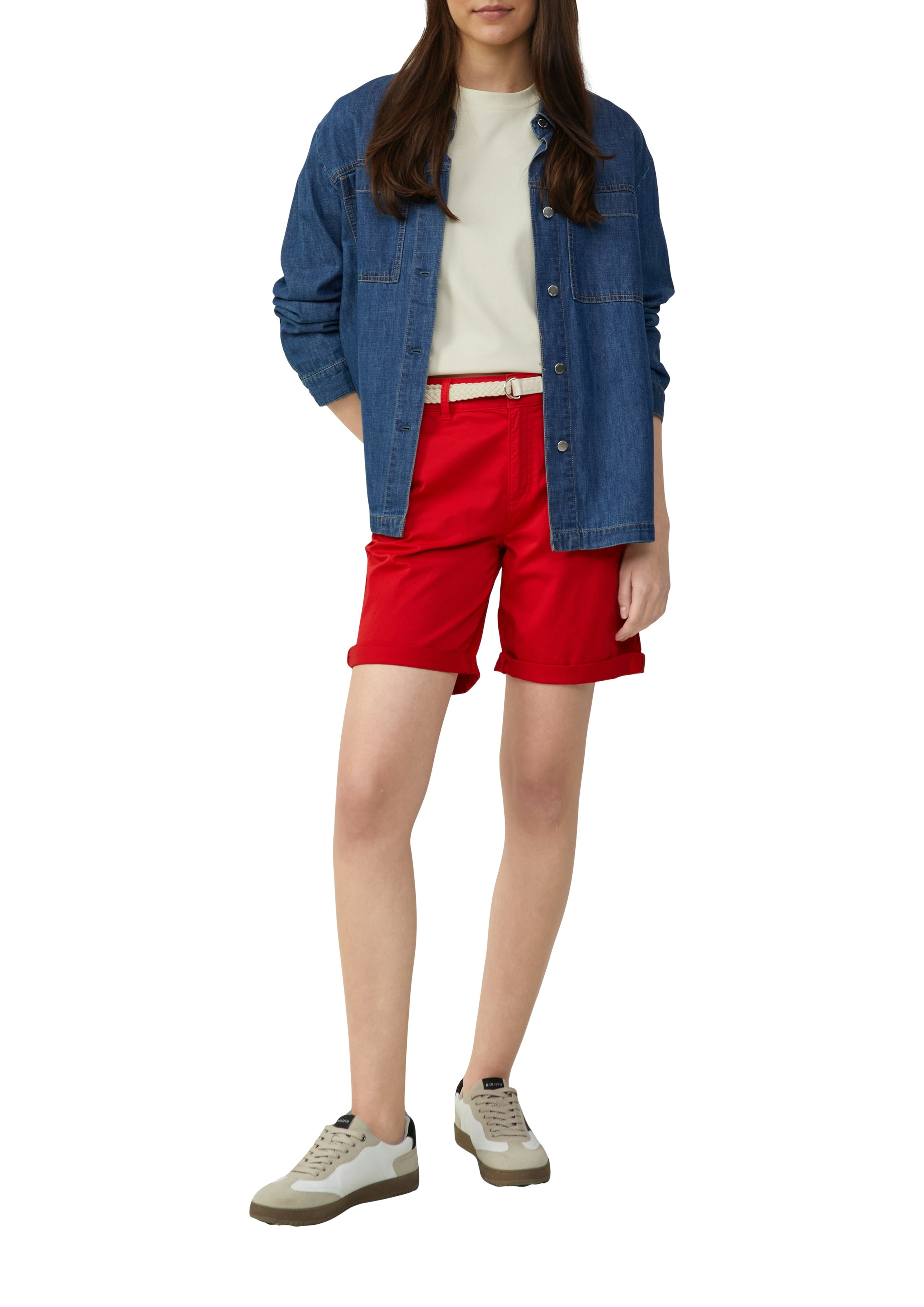 s.Oliver Chinoshorts, Sommerhose mit geflochtenem Gürtel günstig online kaufen