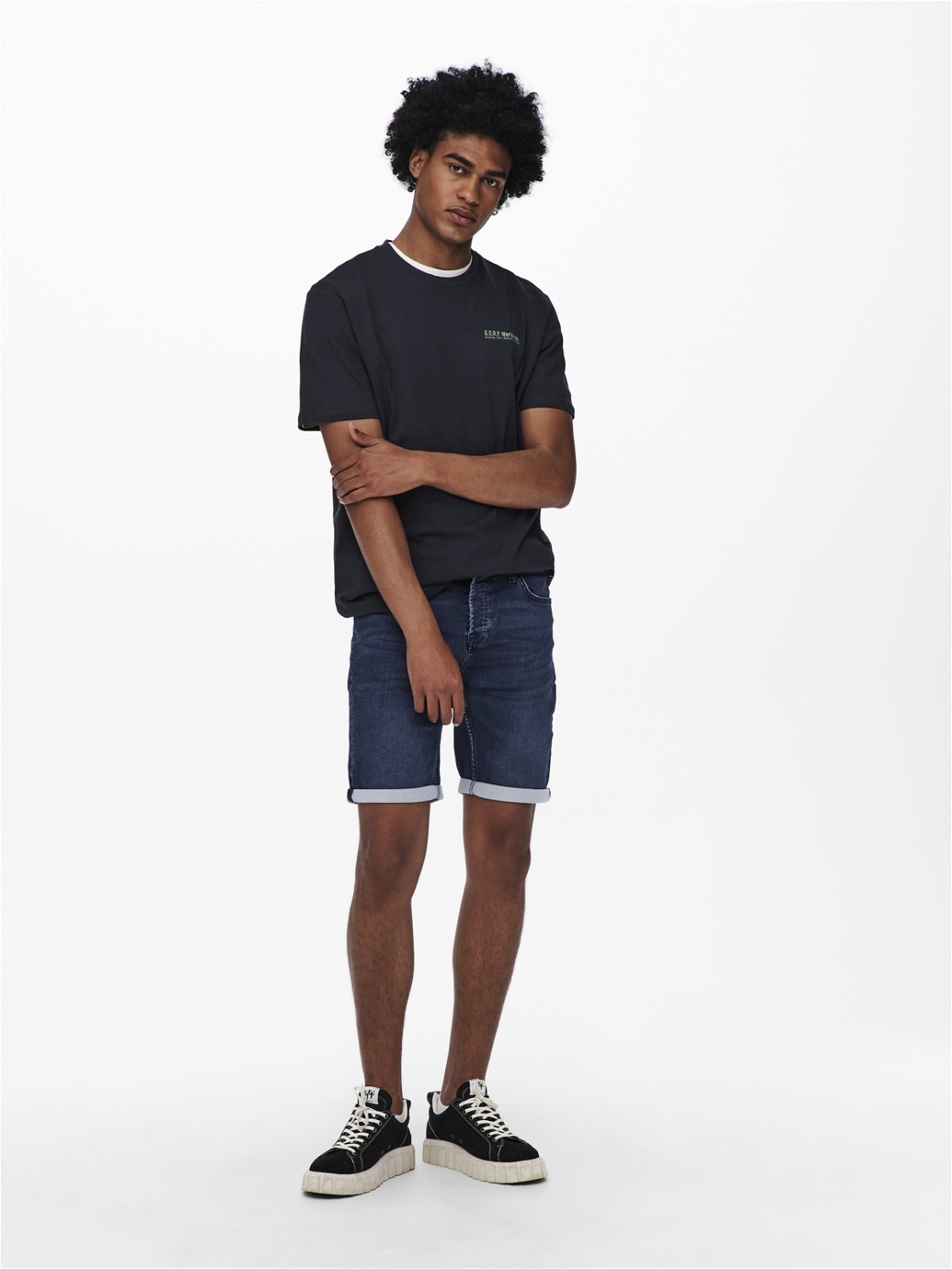 Jeansshorts ONLY & SONS "ONSPLY LIGHT BLUE 5189 SHORTS DNM NOOS", Herren, Gr. XXL, N-Gr, blau (blau denim), Denim/Jeans, Obermaterial: 72% Baumwolle, 26% Polyester, 2% Elasthan, unifarben, Basic schmal, Jeans Jeansshorts 2