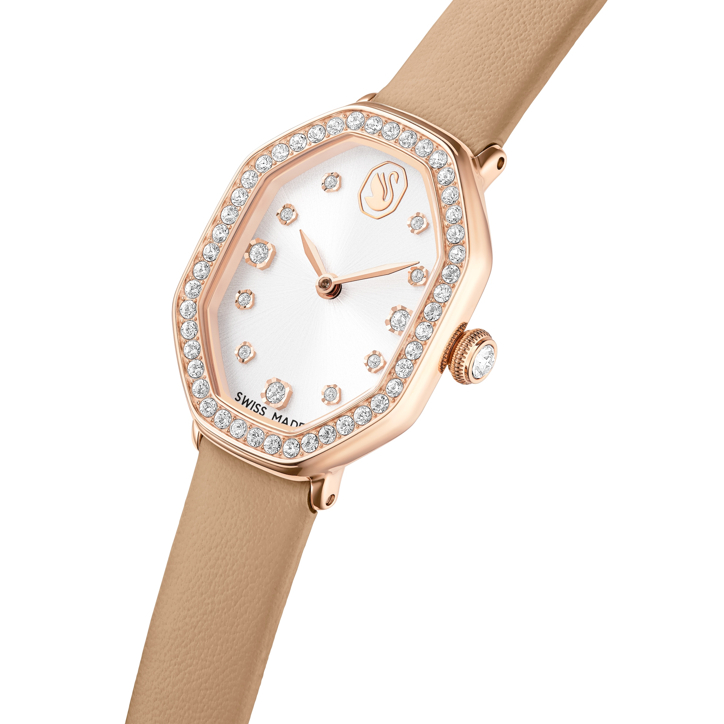 Swarovski Quarzuhr »DEXTERA« Armbanduhr, Damenuhr, Swiss Made, Lederarmband, analog
