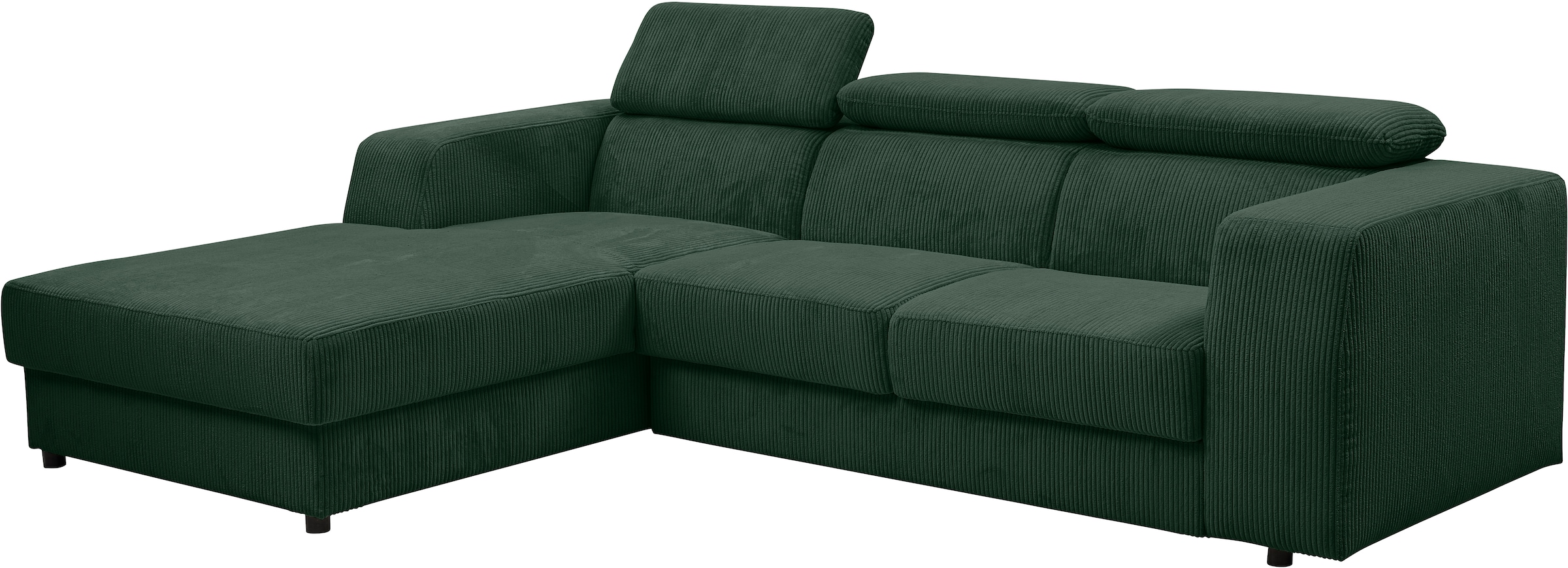 WERK2 Ecksofa »Cherry, modernes Sofa mit Komfortfunktionen, Breite 270cm, L-Form,«, bequem, mit verstellbaren Kopfteilen, Schlaffunktion und Bettkasten