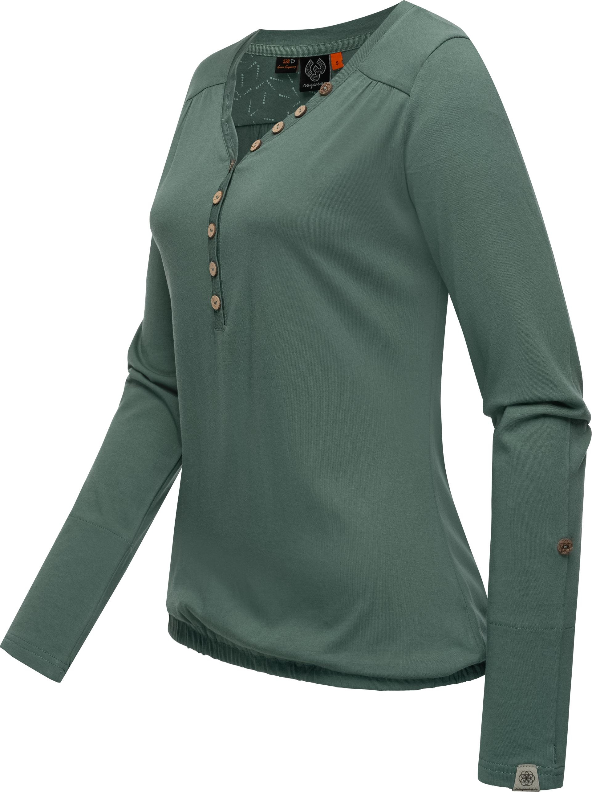 Ragwear Langarmshirt »Pinchi«, Stylisches Damen Longsleeve mit Knöpfen