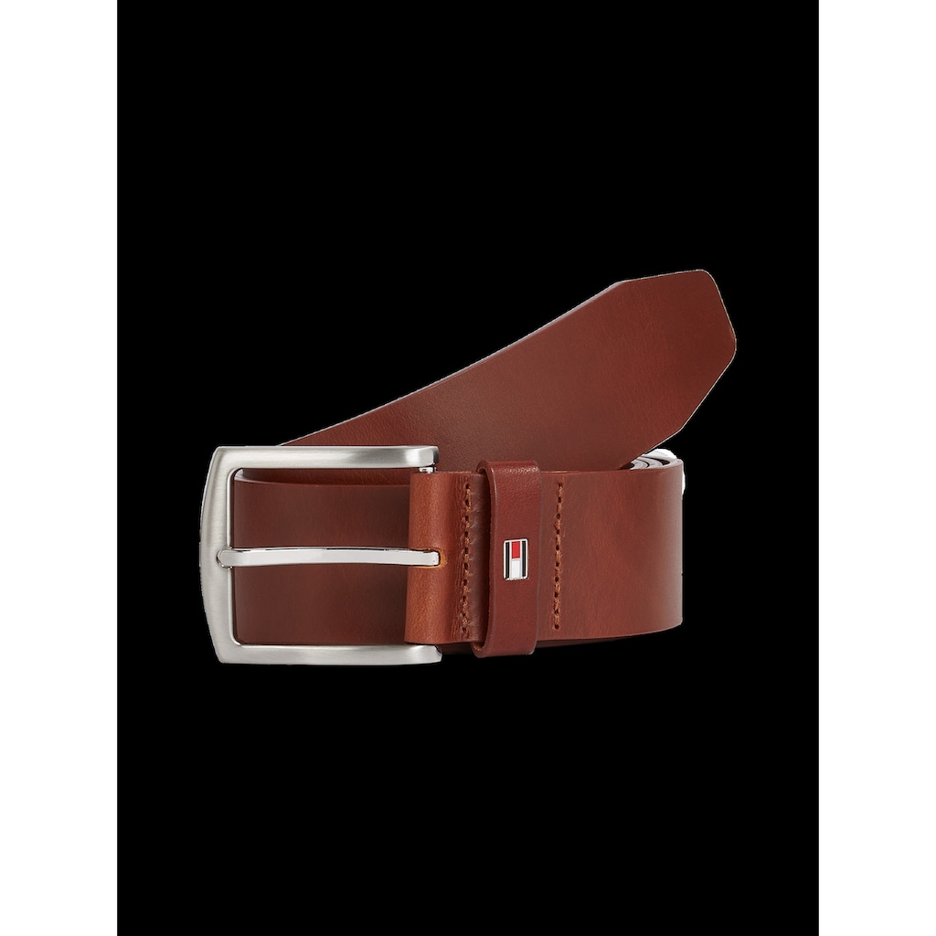 Tommy Hilfiger Ledergürtel »New Denton 4 cm«, NEW DENTON BELT mit Flag-Logoschlaufe