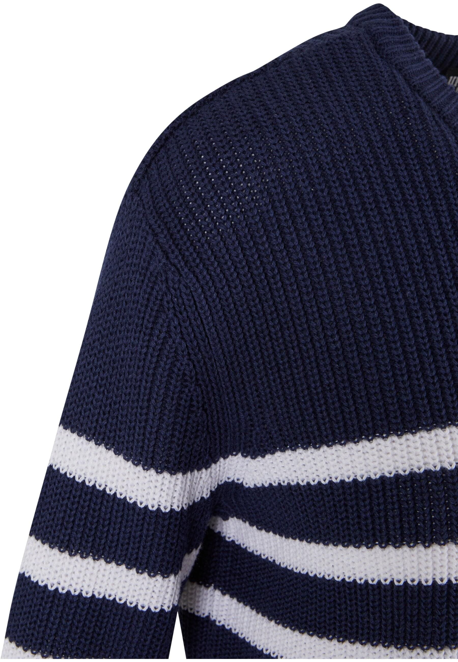 URBAN CLASSICS Rundhalspullover »Urban Classics Damen Ladies Rib Striped Sweater«, (1 tlg.)